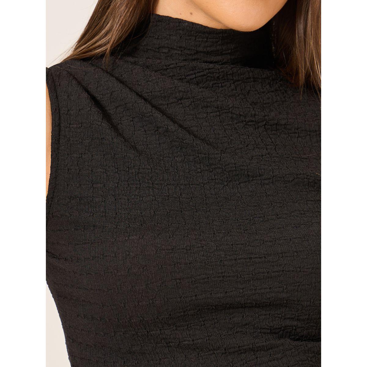 طقم منسق من تنورة وبلوزة بلا أكمام بياقة عالية-women-clothing-coordsets-image-3