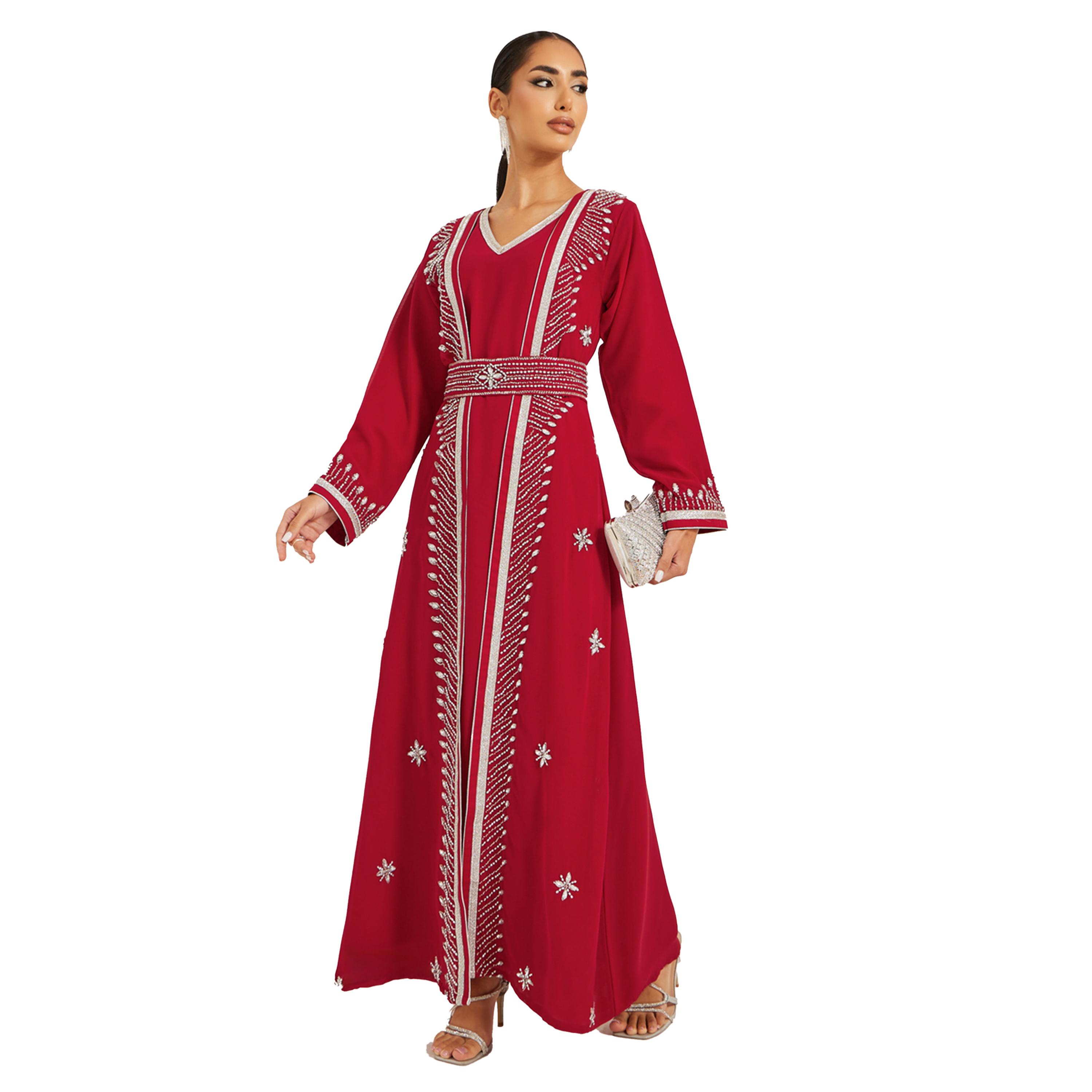 ماكسيم كرييشنز × ستايلي - جلابية مطرزة بحزام-women-arabicclothing-jalabiyas-image-2