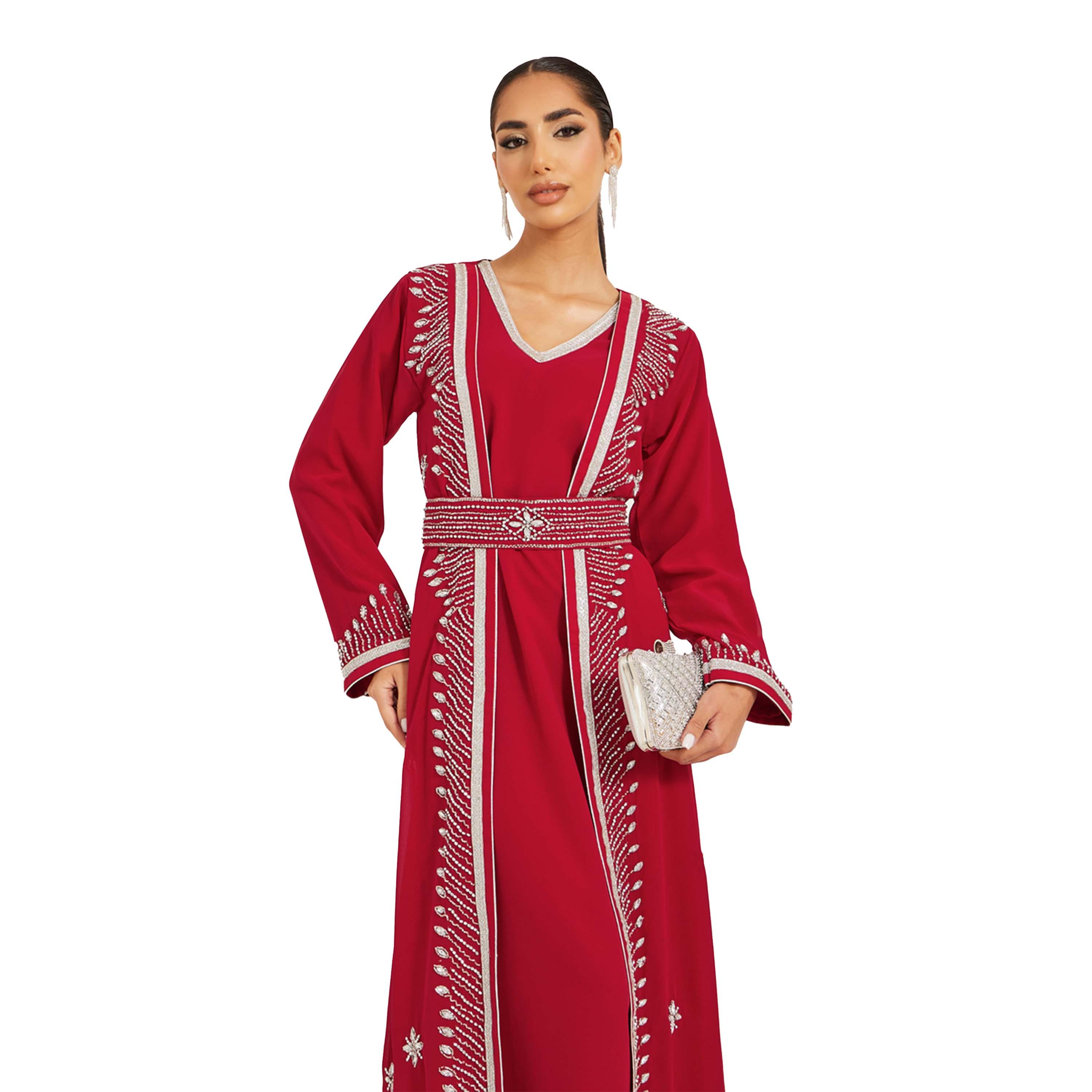 ماكسيم كرييشنز × ستايلي - جلابية مطرزة بحزام-women-arabicclothing-jalabiyas-image-3