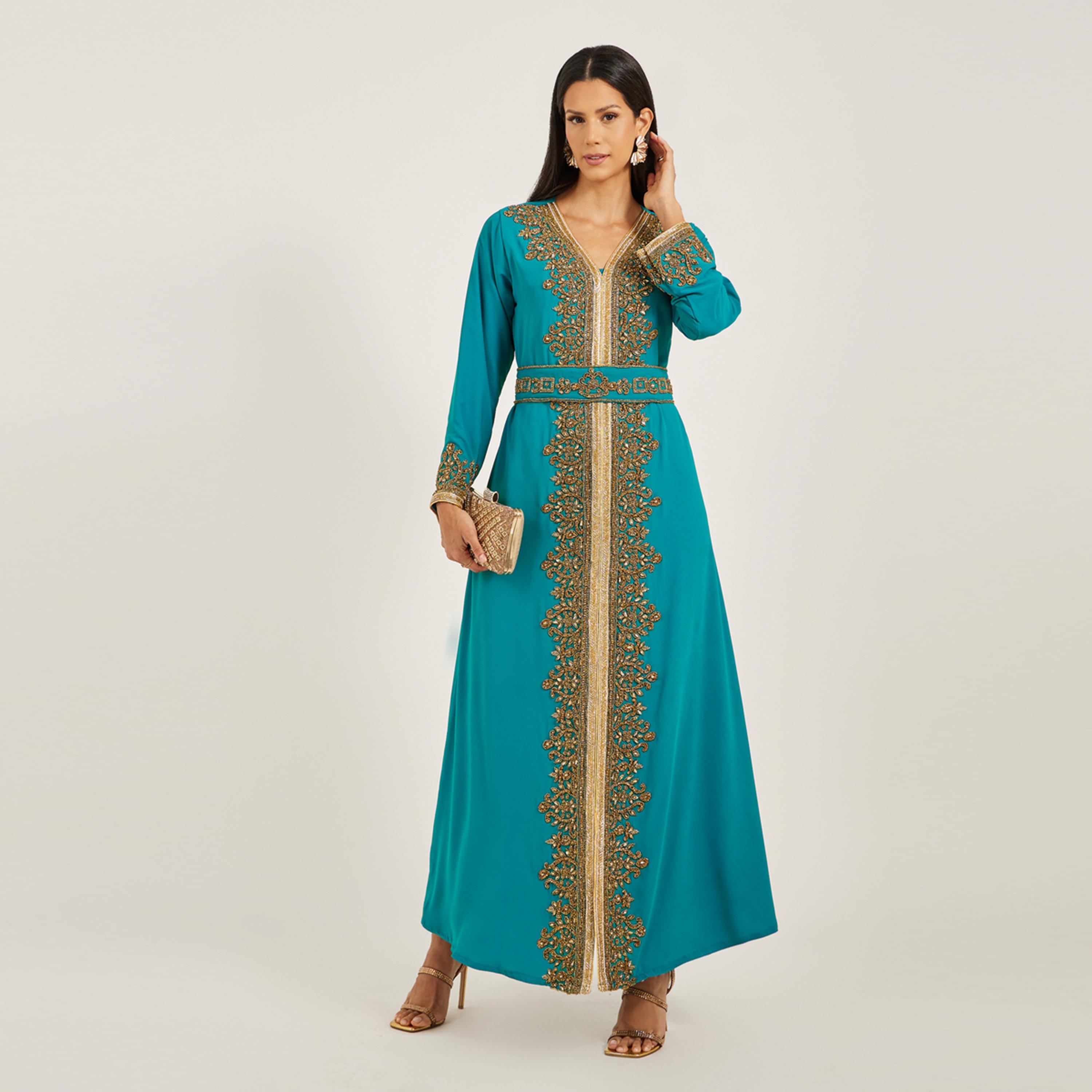 Maxim Creation X Styli Bridal Jalabiya With Heavy Crystal Hand Embroidery-women-arabicclothing-jalabiyas-image-1