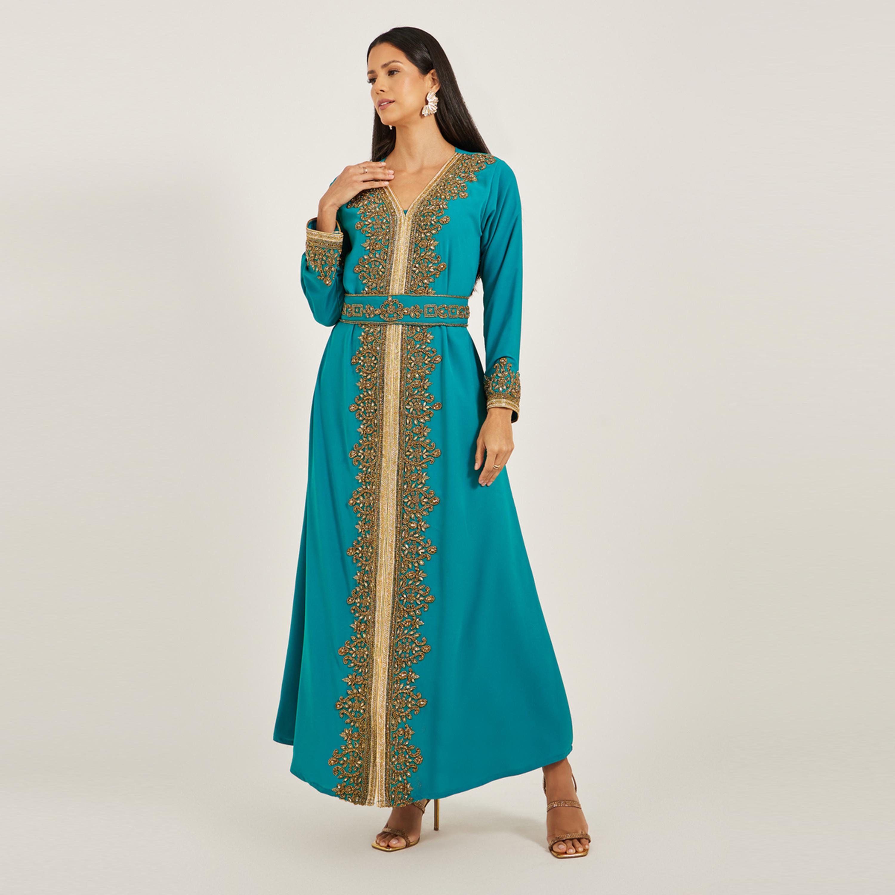 Maxim Creation X Styli Bridal Jalabiya With Heavy Crystal Hand Embroidery-women-arabicclothing-jalabiyas-image-2