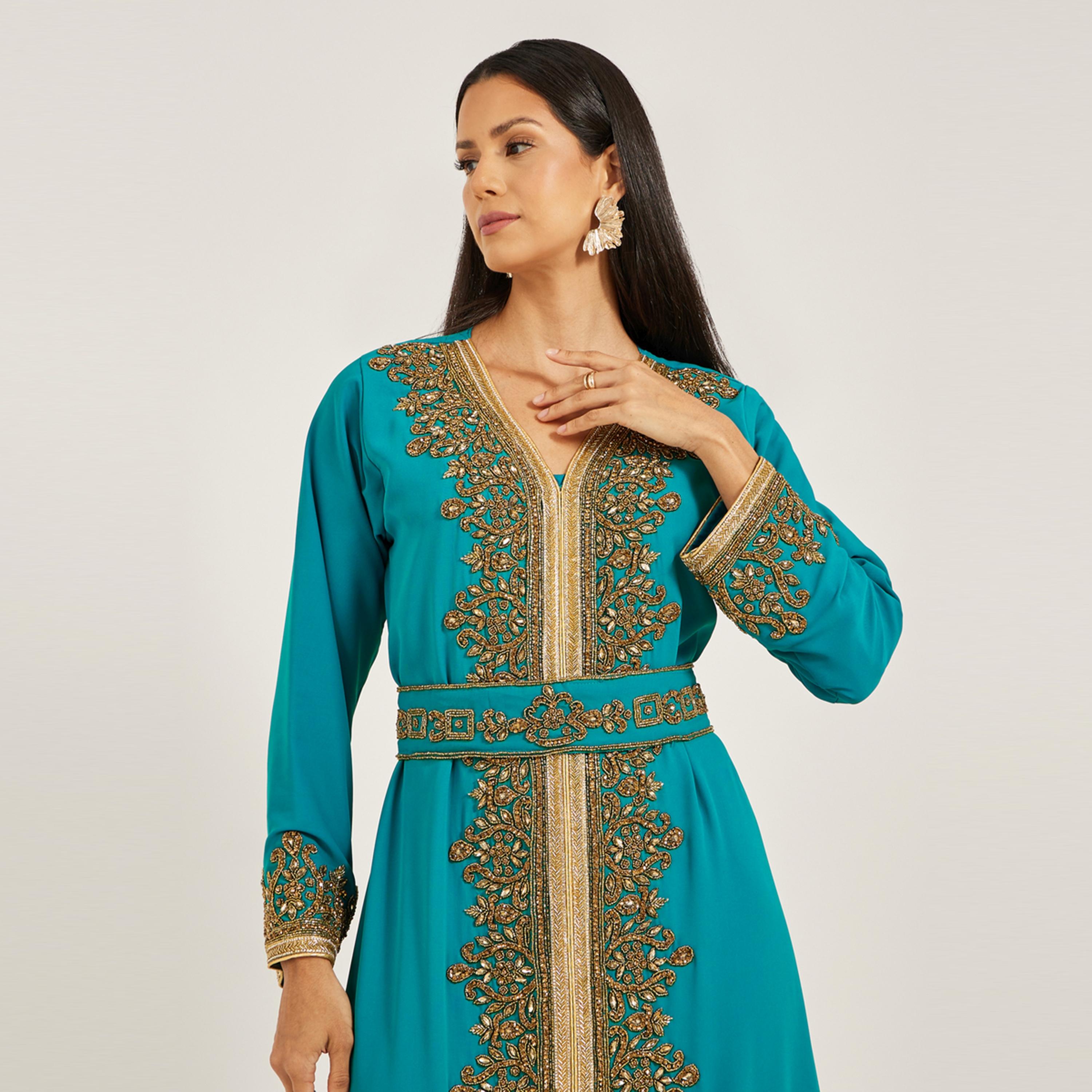 Maxim Creation X Styli Bridal Jalabiya With Heavy Crystal Hand Embroidery-women-arabicclothing-jalabiyas-image-3