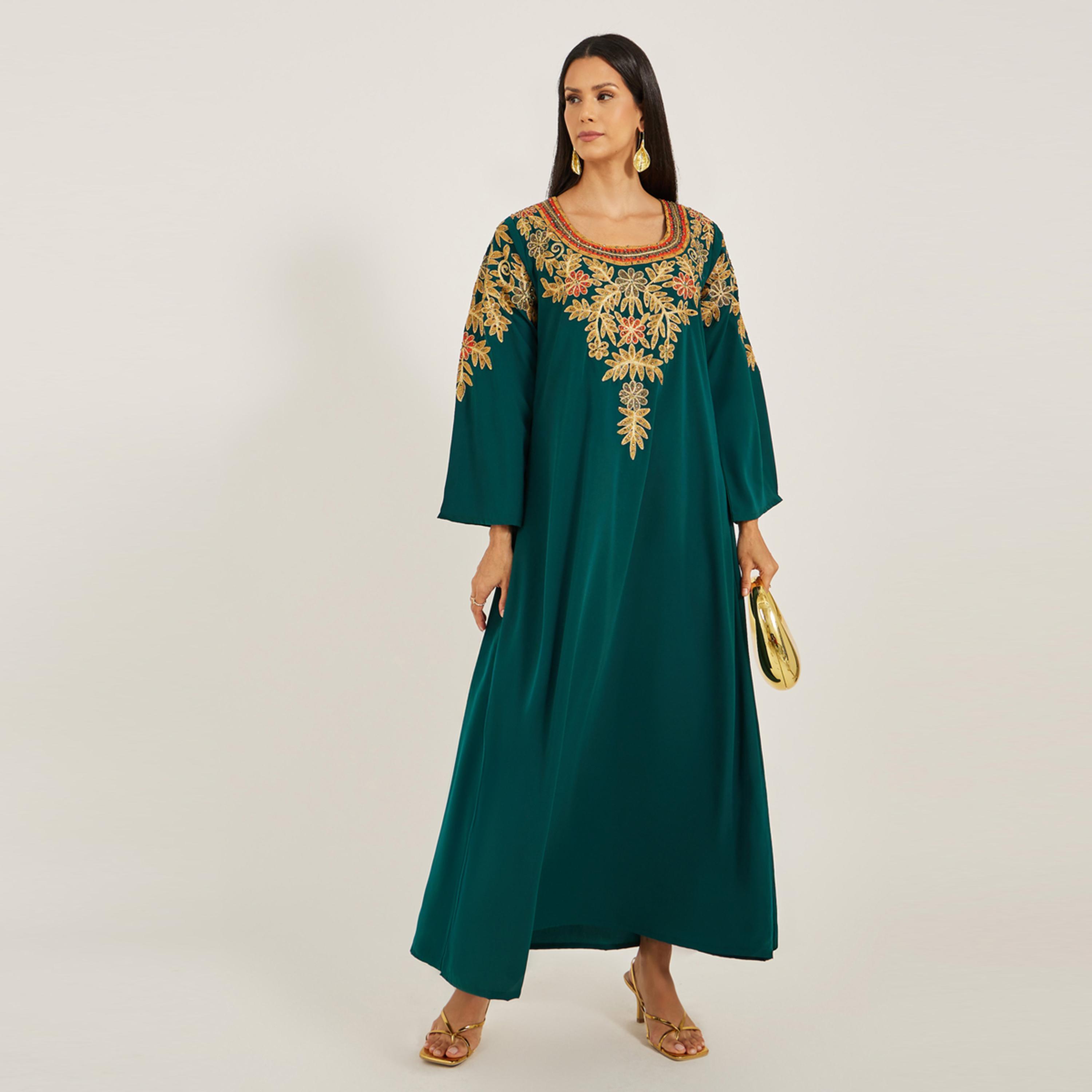 Maxim Creation X Styli Multi-Color Embroidery Jalabiya For Evening And Party Wear-women-arabicclothing-jalabiyas-image-1
