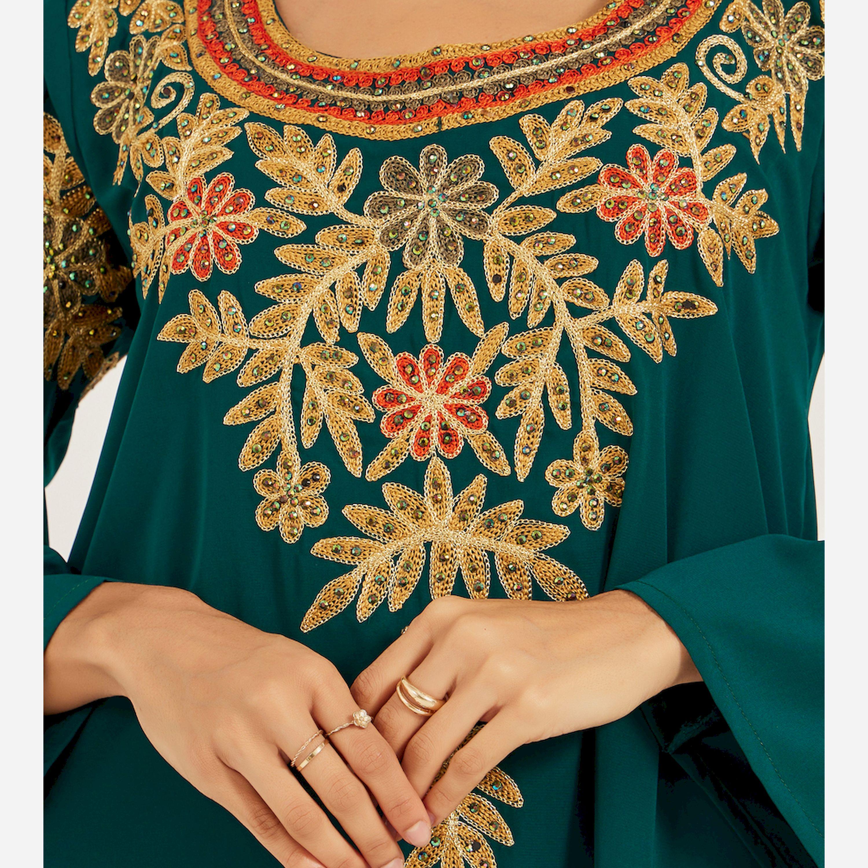 Maxim Creation X Styli Multi-Color Embroidery Jalabiya For Evening And Party Wear-women-arabicclothing-jalabiyas-image-4