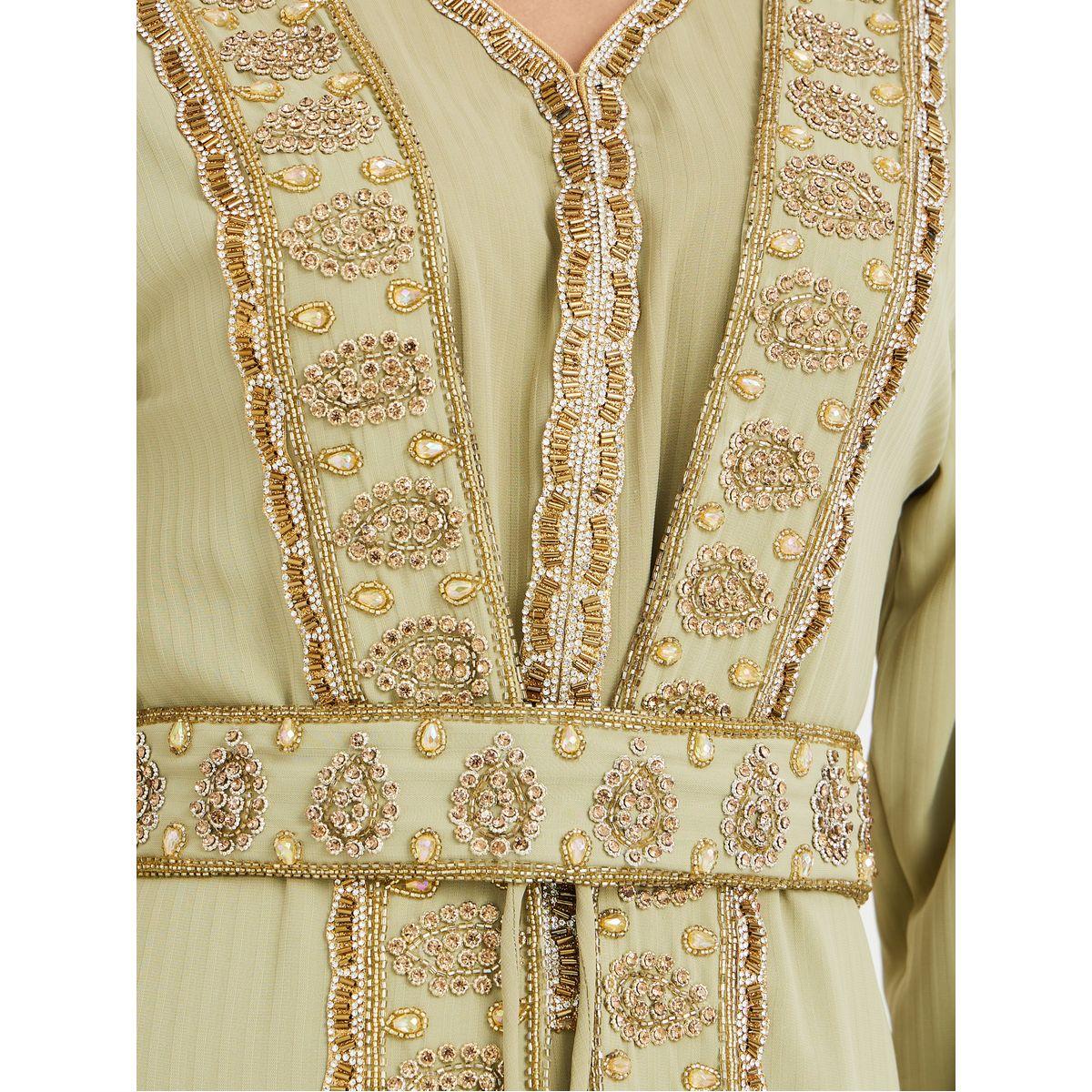 Maxim Creation Hand Embroidered V Neck Layered Jalabiya-women-arabicclothing-jalabiyas-image-4