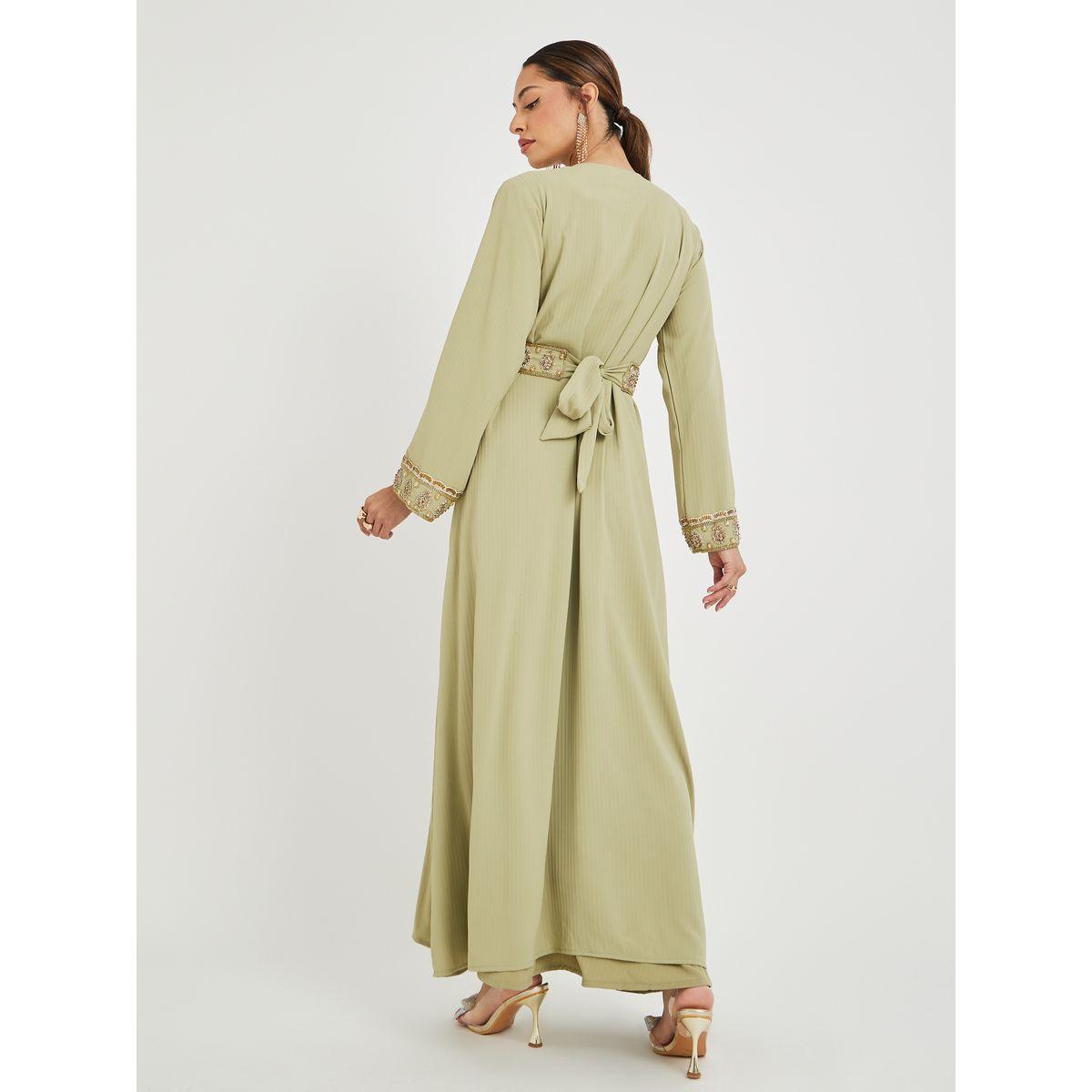 Maxim Creation Hand Embroidered V Neck Layered Jalabiya-women-arabicclothing-jalabiyas-image-6