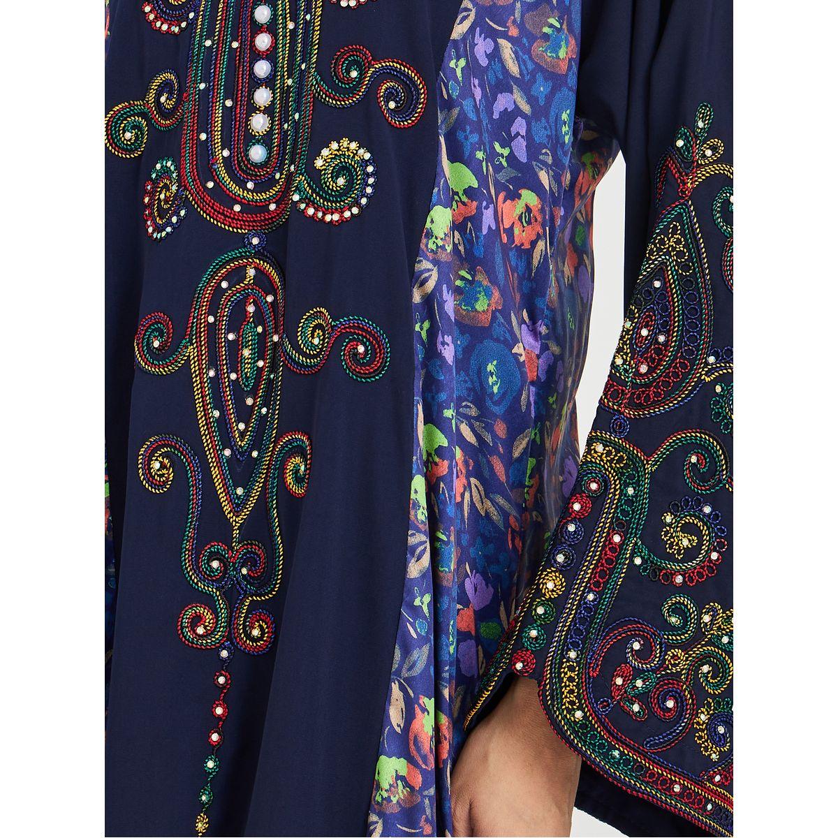 Maxim Creation Floral Print Panelled Jalabiya with Embroidery-women-arabicclothing-jalabiyas-image-3