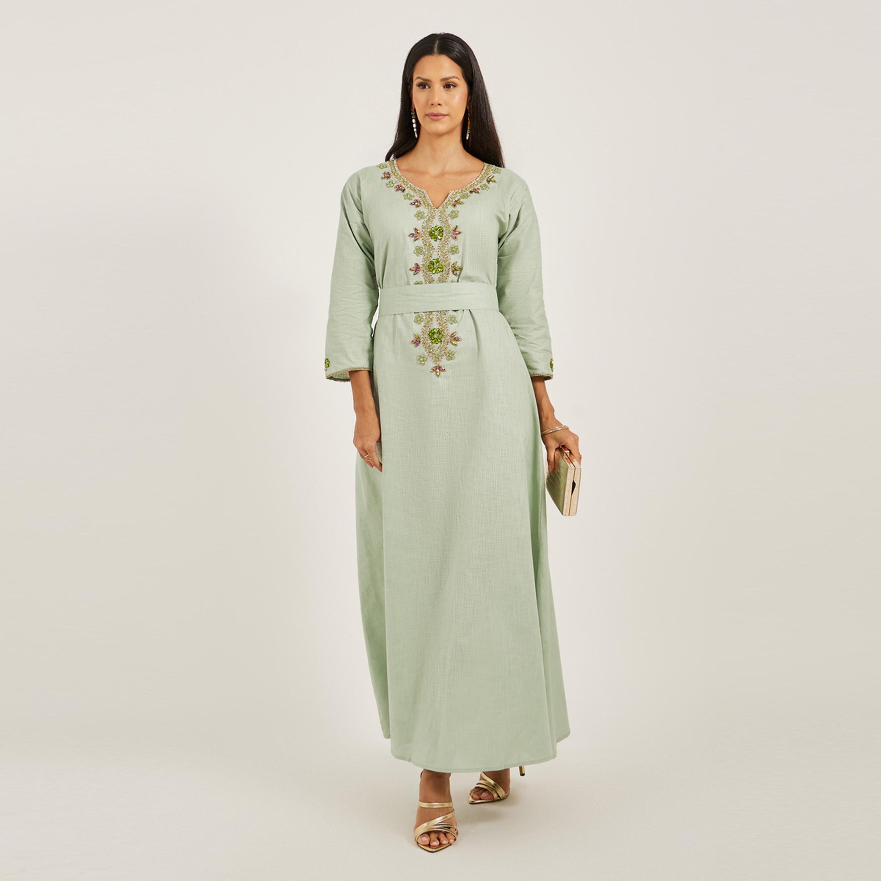Maxim Creation X Styli Multi-Color Embroidery Jalabiya For Evening And Party Wear-women-arabicclothing-jalabiyas-image-2