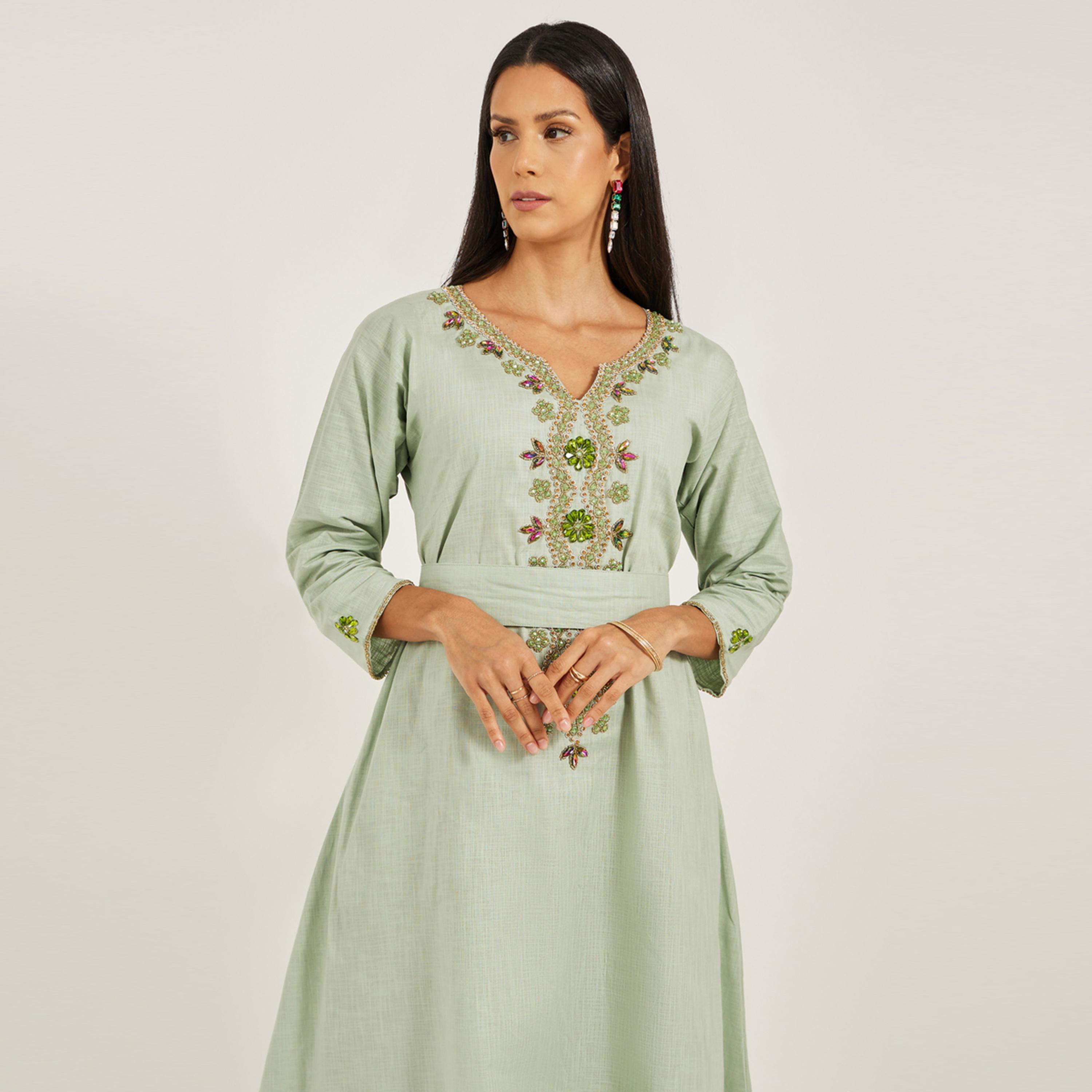 Maxim Creation X Styli Multi-Color Embroidery Jalabiya For Evening And Party Wear-women-arabicclothing-jalabiyas-image-3