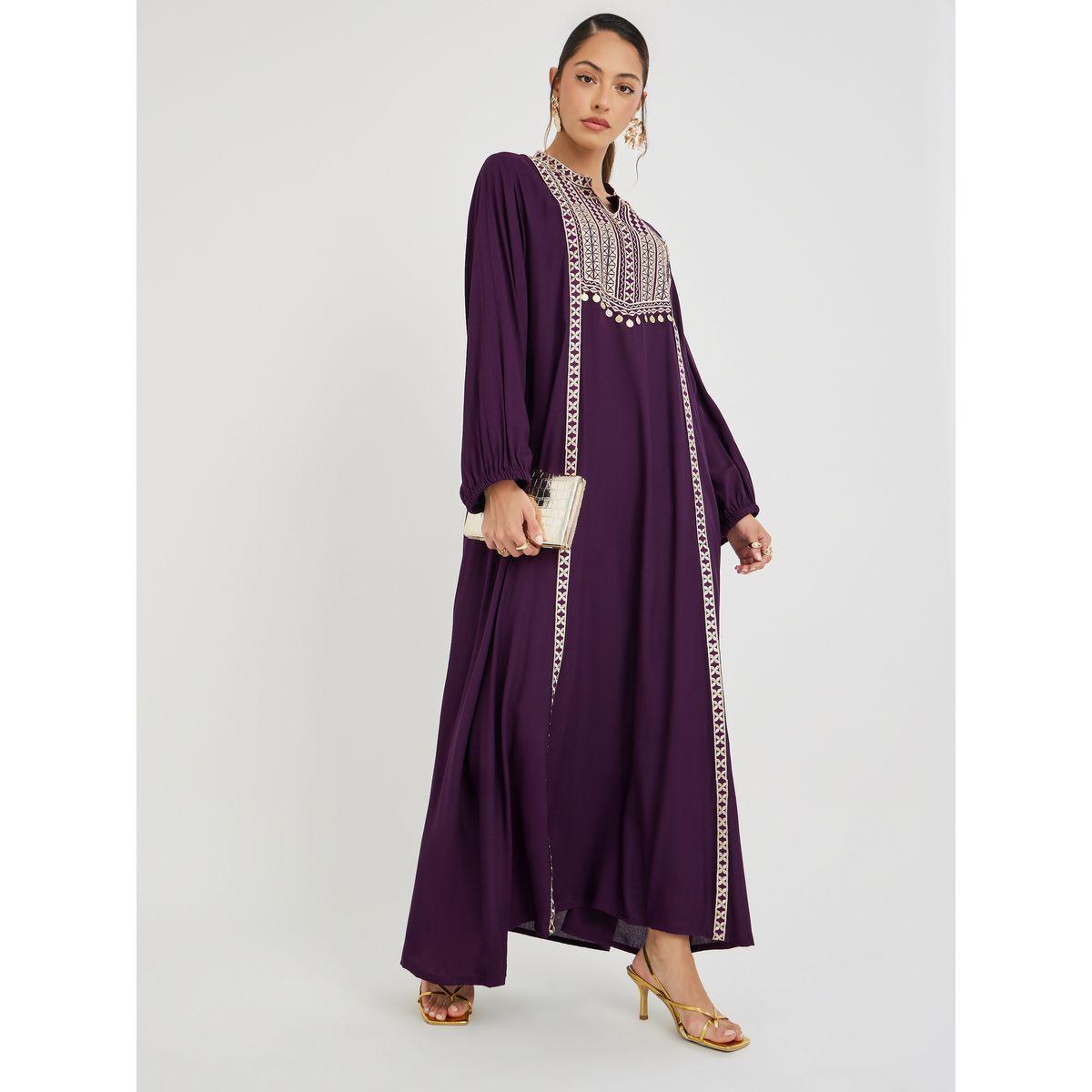 جلابية بتفاصيل مُطرّزة وزمزينة بالترتر-women-arabicclothing-jalabiyas-image-1