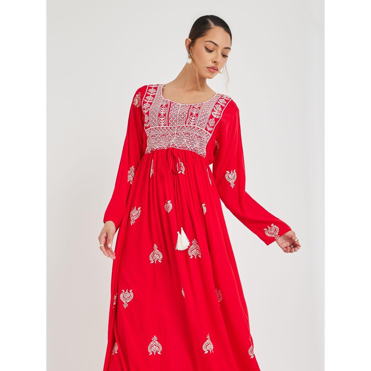 جلابية بتفاصيل مُطرّزة ورباط خصر-women-arabicclothing-jalabiyas-image-2