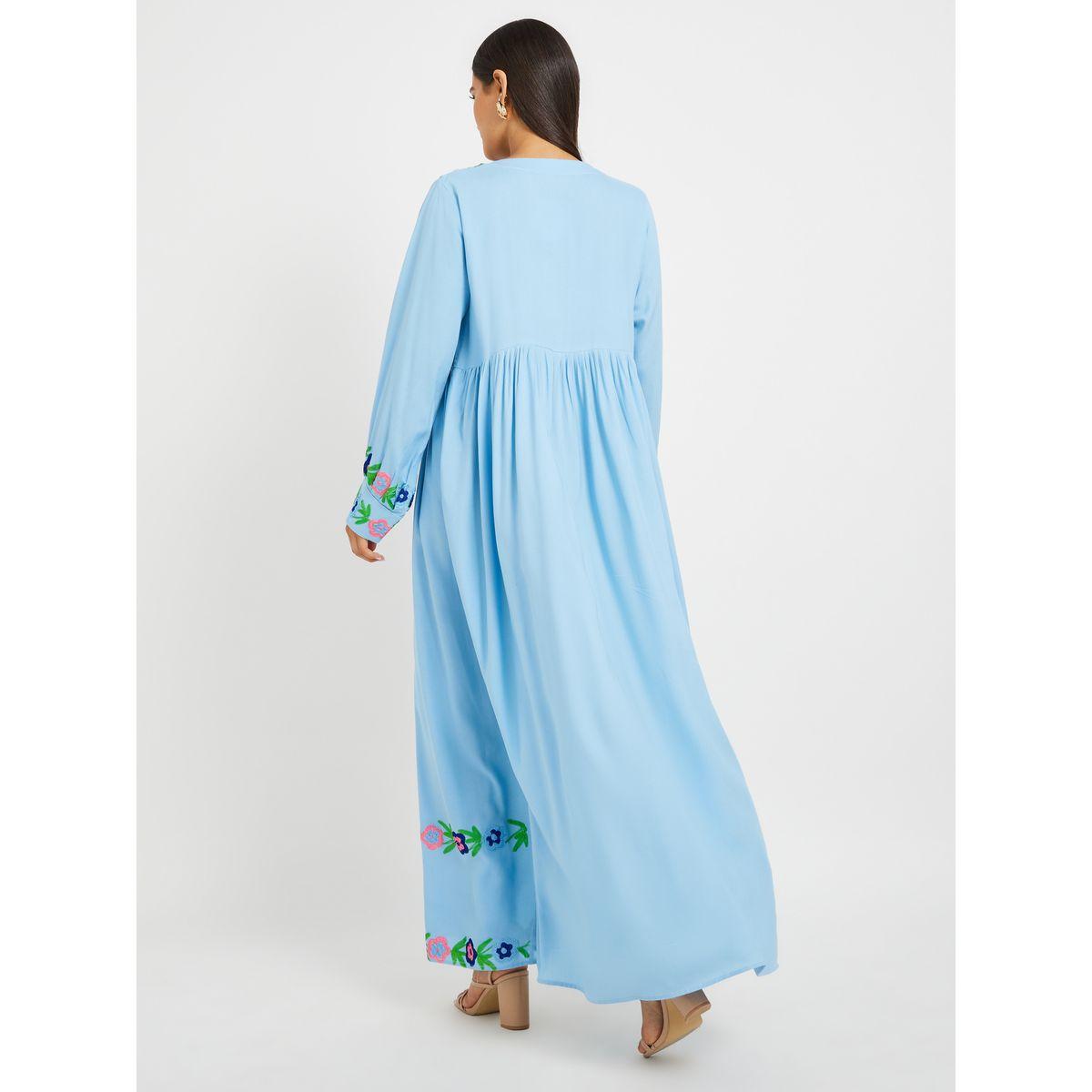 جلابية مُطرّزة بتفاصيل مُجمعة-women-arabicclothing-jalabiyas-image-5