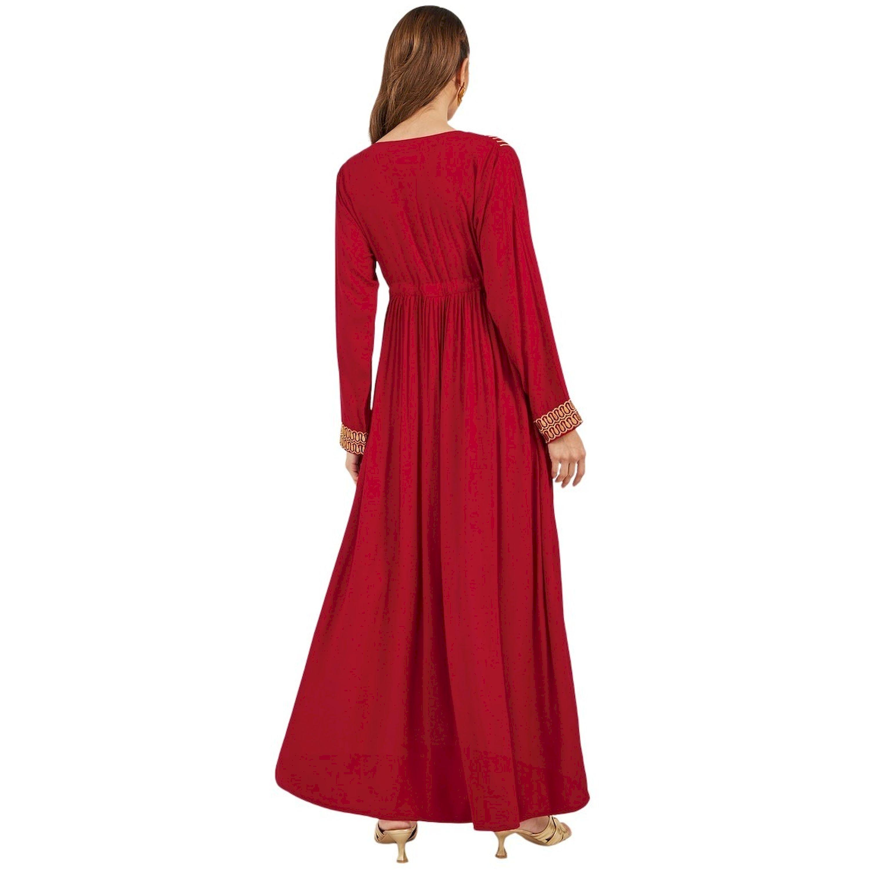ماكسيم كرييشنز × ستايلي - جلابية ملونة ومطبوعة بياقة V-women-arabicclothing-jalabiyas-image-5