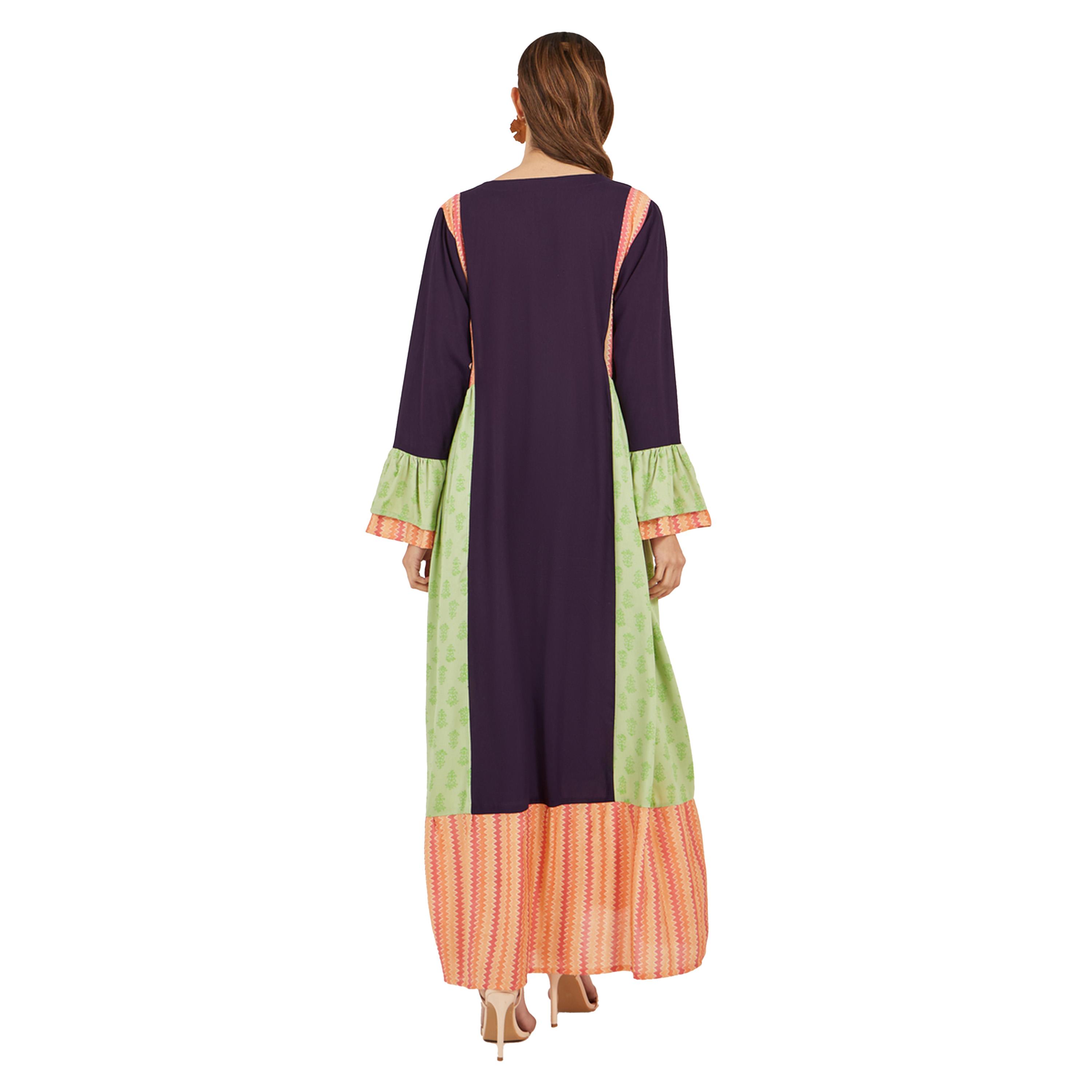 ماكسيم كرييشنز × ستايلي - جلابية بتفاصيل مطوية ومطرزة بألوان متعددة-women-arabicclothing-jalabiyas-image-5