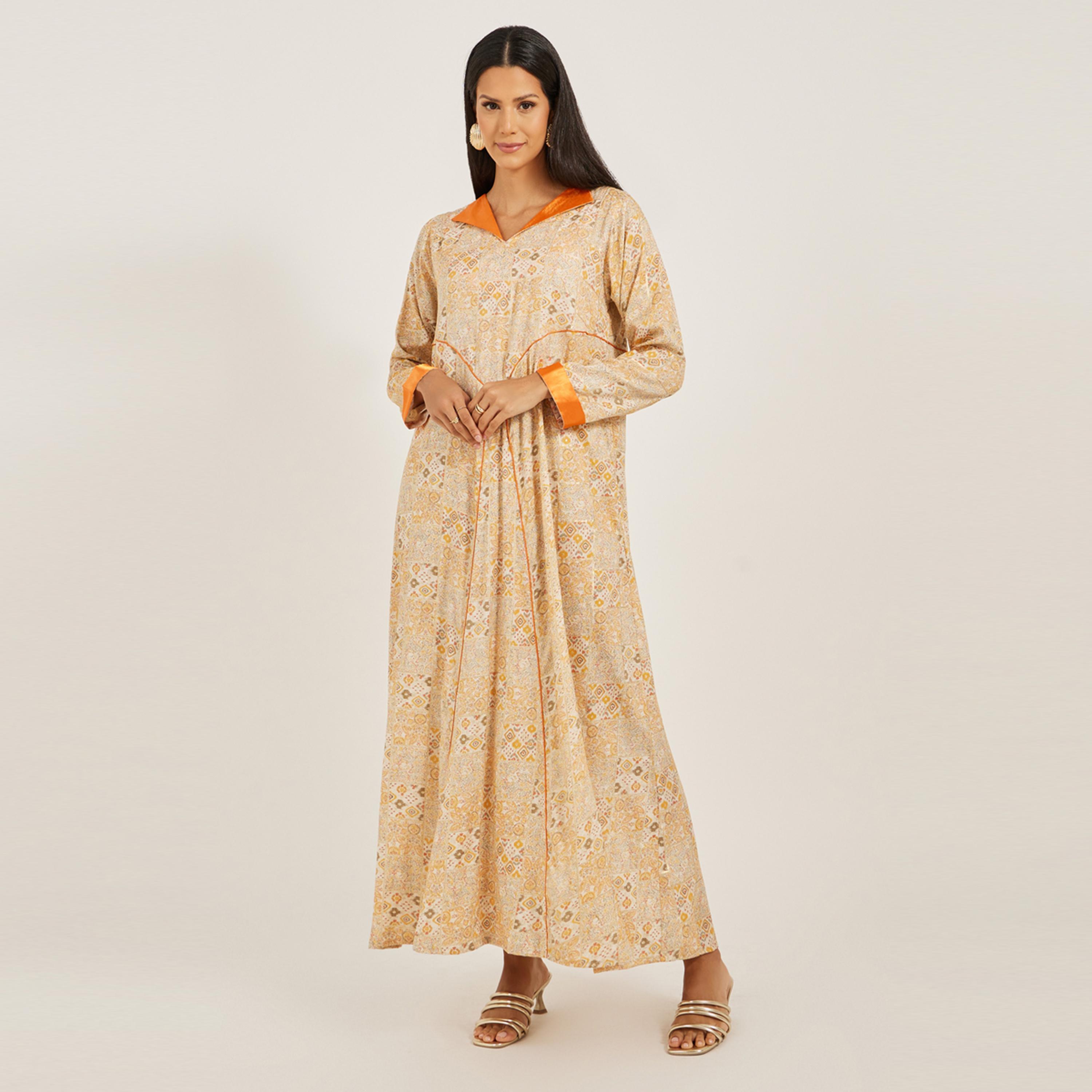 Maxim Creation X Styli Haute Couture Abstract Print Jalabiya-women-arabicclothing-jalabiyas-image-1