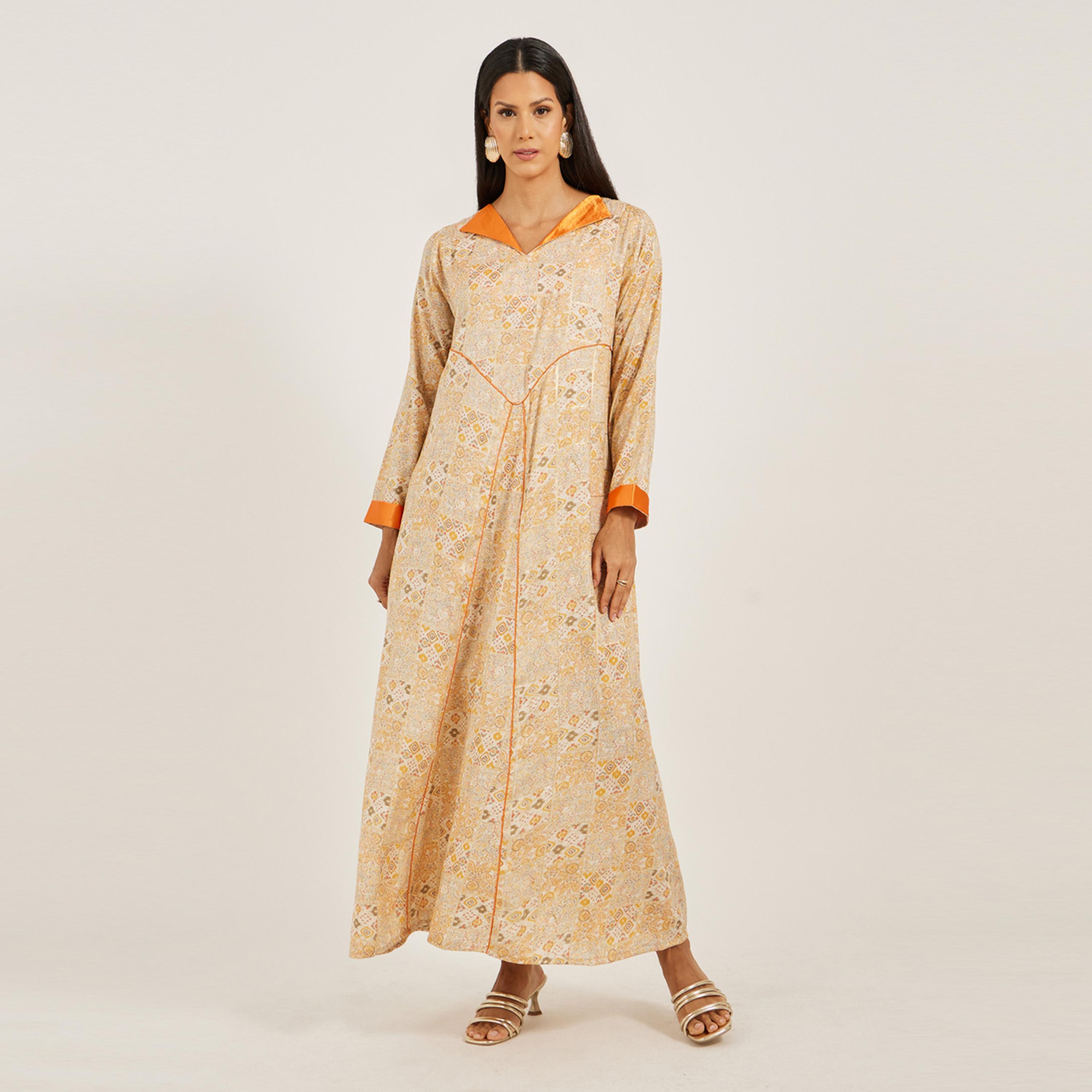 Maxim Creation X Styli Haute Couture Abstract Print Jalabiya-women-arabicclothing-jalabiyas-image-2