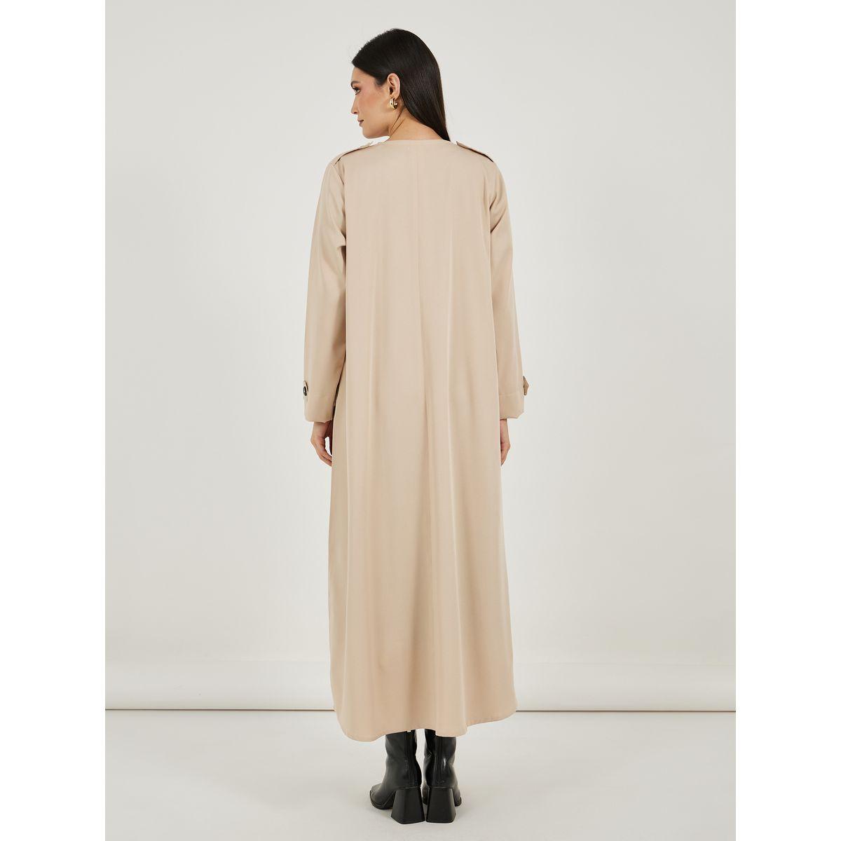 عباية بنسيج تويل مع أزرار-women-arabicclothing-abayas-image-5