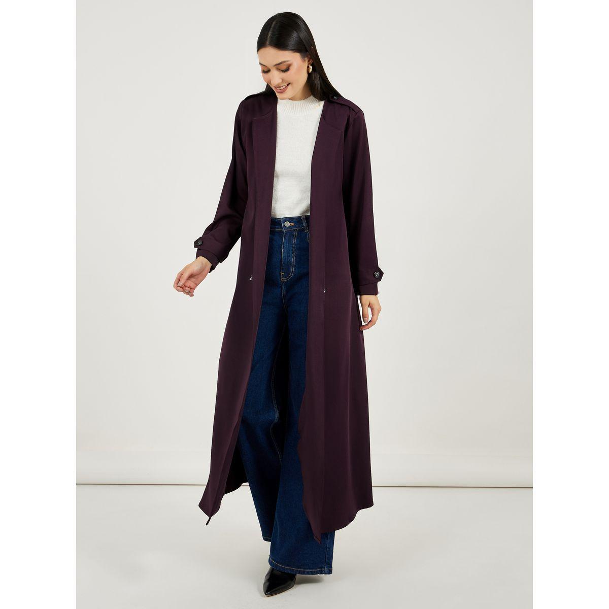 عباية بنسيج تويل مع أزرار-women-arabicclothing-abayas-image-2