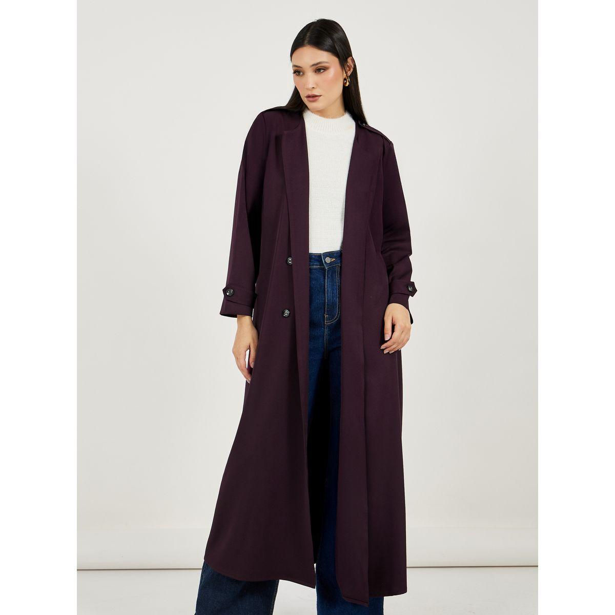 Styli Coat Style Twill Abaya with Buttons-women-arabicclothing-abayas-image-3