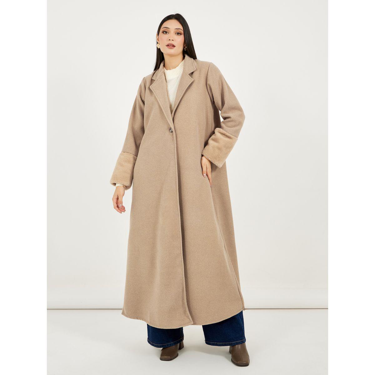 عباية طويلة بأساور مزينة بفرو صناعي-women-arabicclothing-abayas-image-2