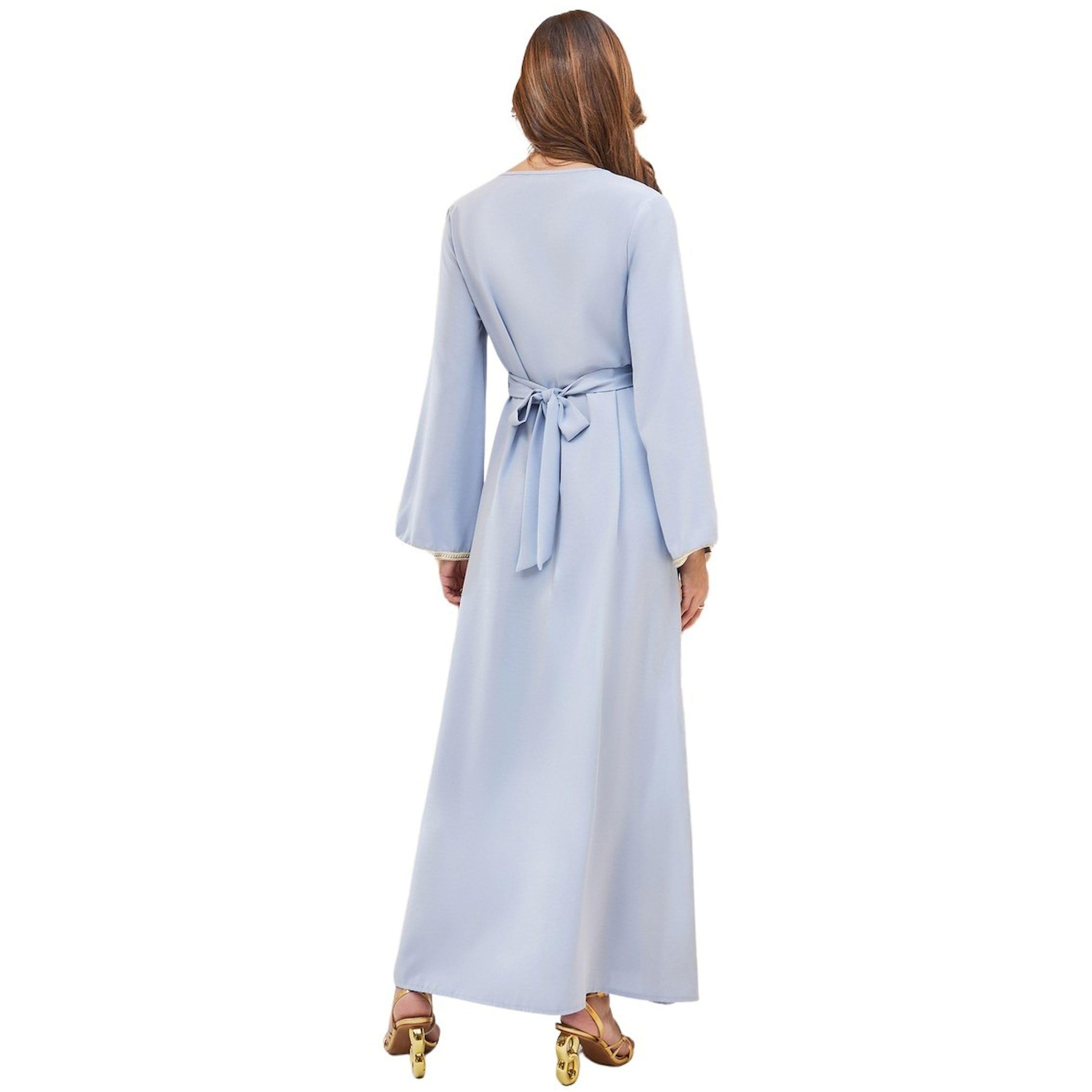 Styli Plain Tie-Back Jalabiya with Lace Trim-women-arabicclothing-jalabiyas-image-5