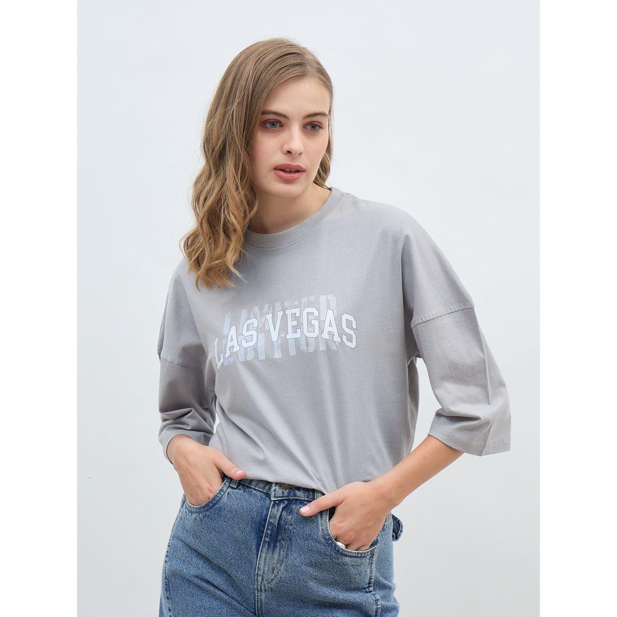 Styli Exaggerated Shoulder Slogan Print Oversized T-Shirt-women-clothing-tshirts-image-2