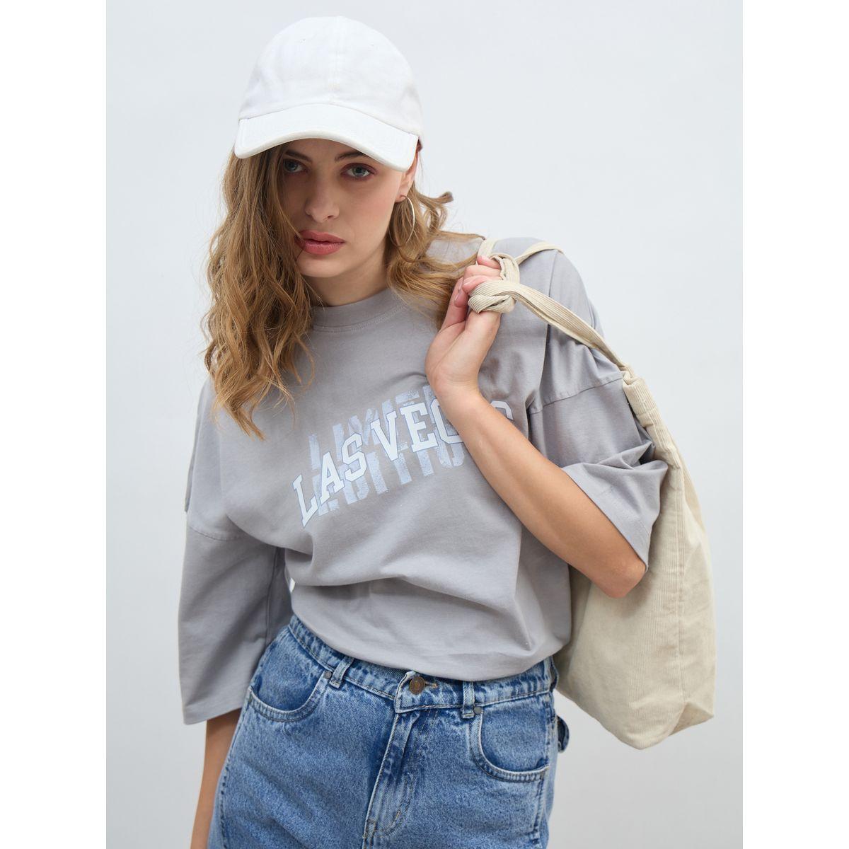 Styli Exaggerated Shoulder Slogan Print Oversized T-Shirt-women-clothing-tshirts-image-6