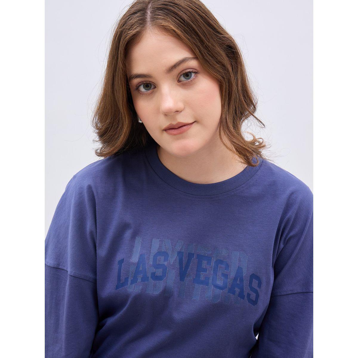 Styli Exaggerated Shoulder Slogan Print Oversized T-Shirt-women-clothing-tshirts-image-4