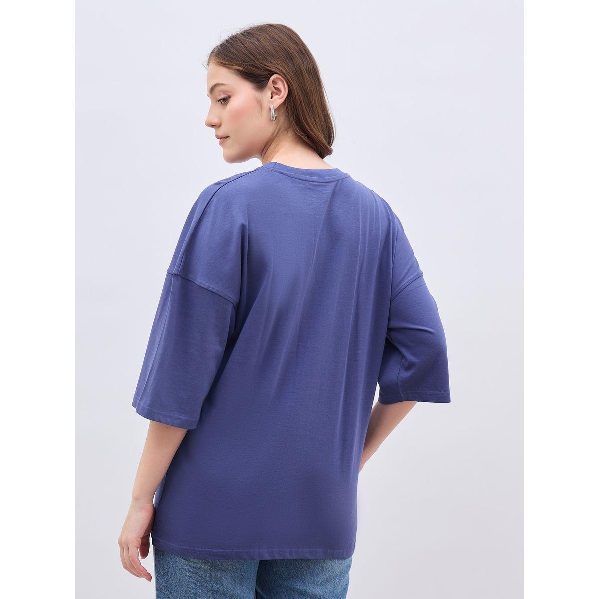 Styli Exaggerated Shoulder Slogan Print Oversized T-Shirt-women-clothing-tshirts-image-5
