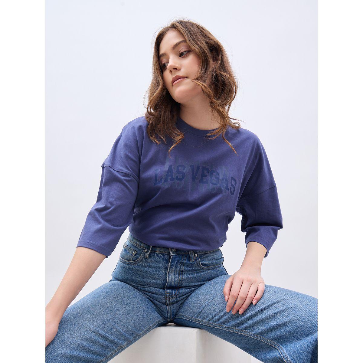 Styli Exaggerated Shoulder Slogan Print Oversized T-Shirt-women-clothing-tshirts-image-6