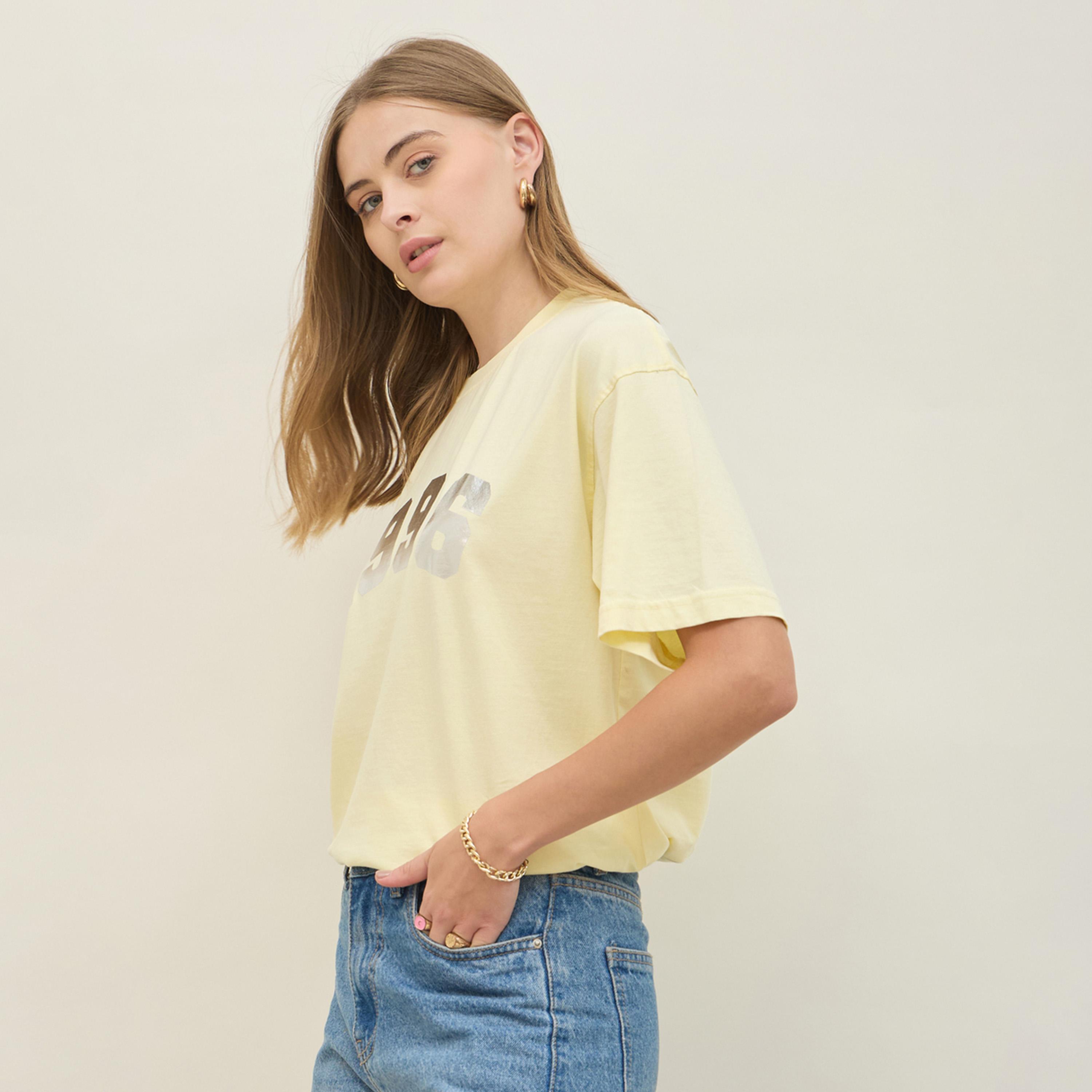 Styli Acid Washed 1998 Foil Slogan Print Oversized T-Shirt-women-clothing-tshirts-image-3