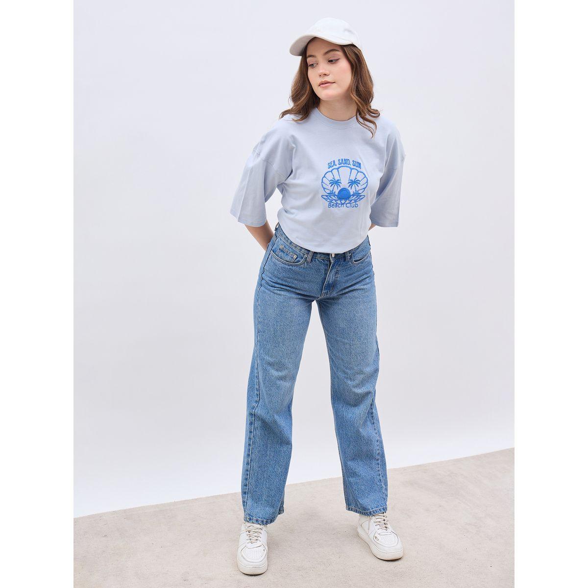 Styli Embroidered Dropped Shoulder Oversized T-Shirt-women-clothing-tshirts-image-1