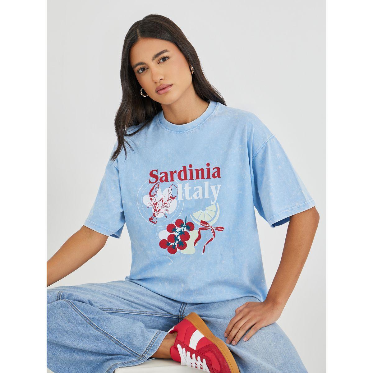 Styli Sardinia Italy Graphic Print Acid Washed Oversized T-Shirt-women-clothing-tshirts-image-1