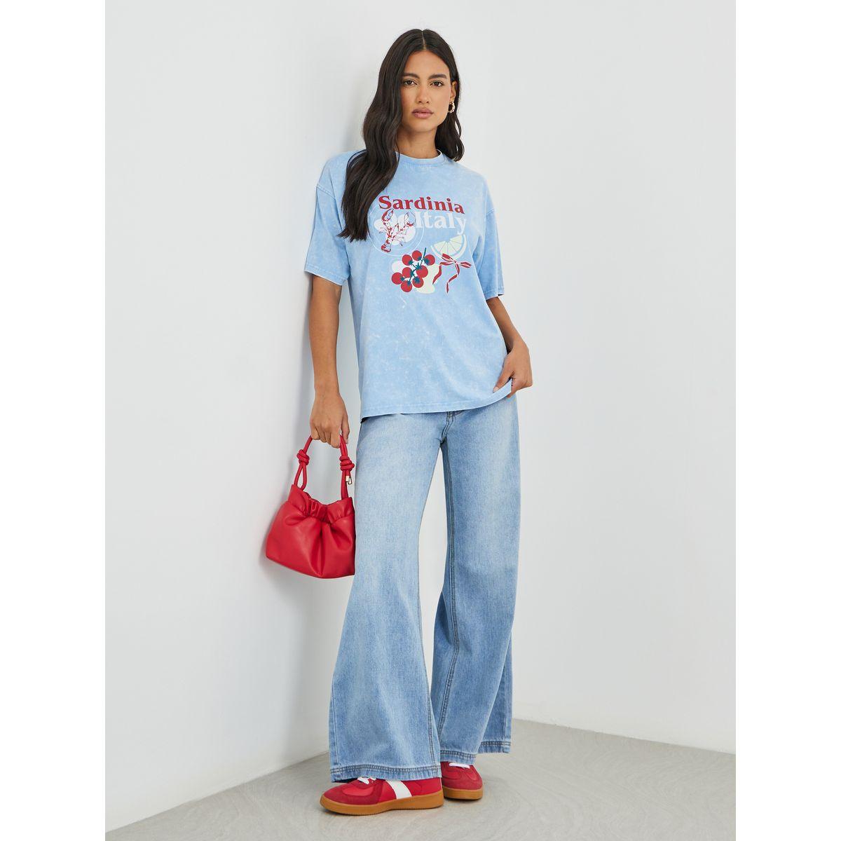 Styli Sardinia Italy Graphic Print Acid Washed Oversized T-Shirt-women-clothing-tshirts-image-3