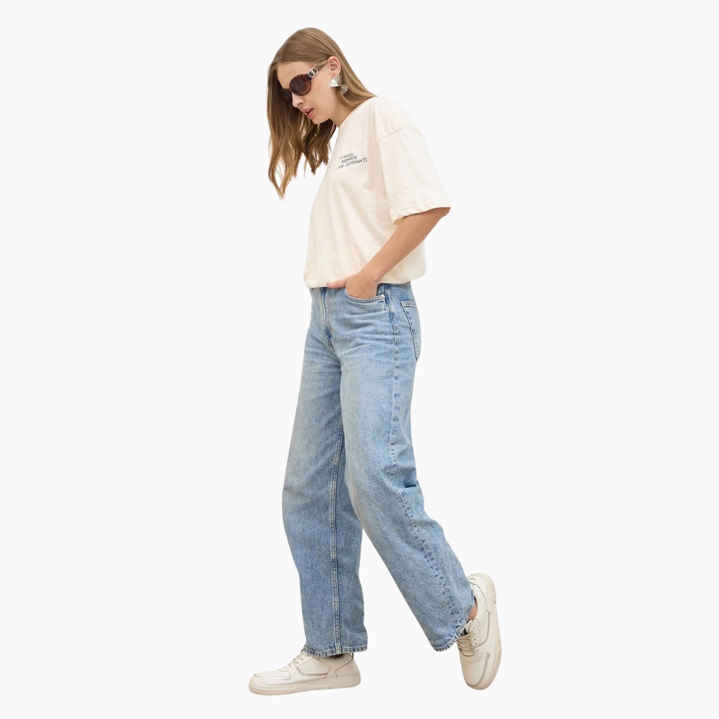 Styli Croissants Graphic Print Dropped Shoulder Oversized T-Shirt-women-clothing-tshirts-image-2