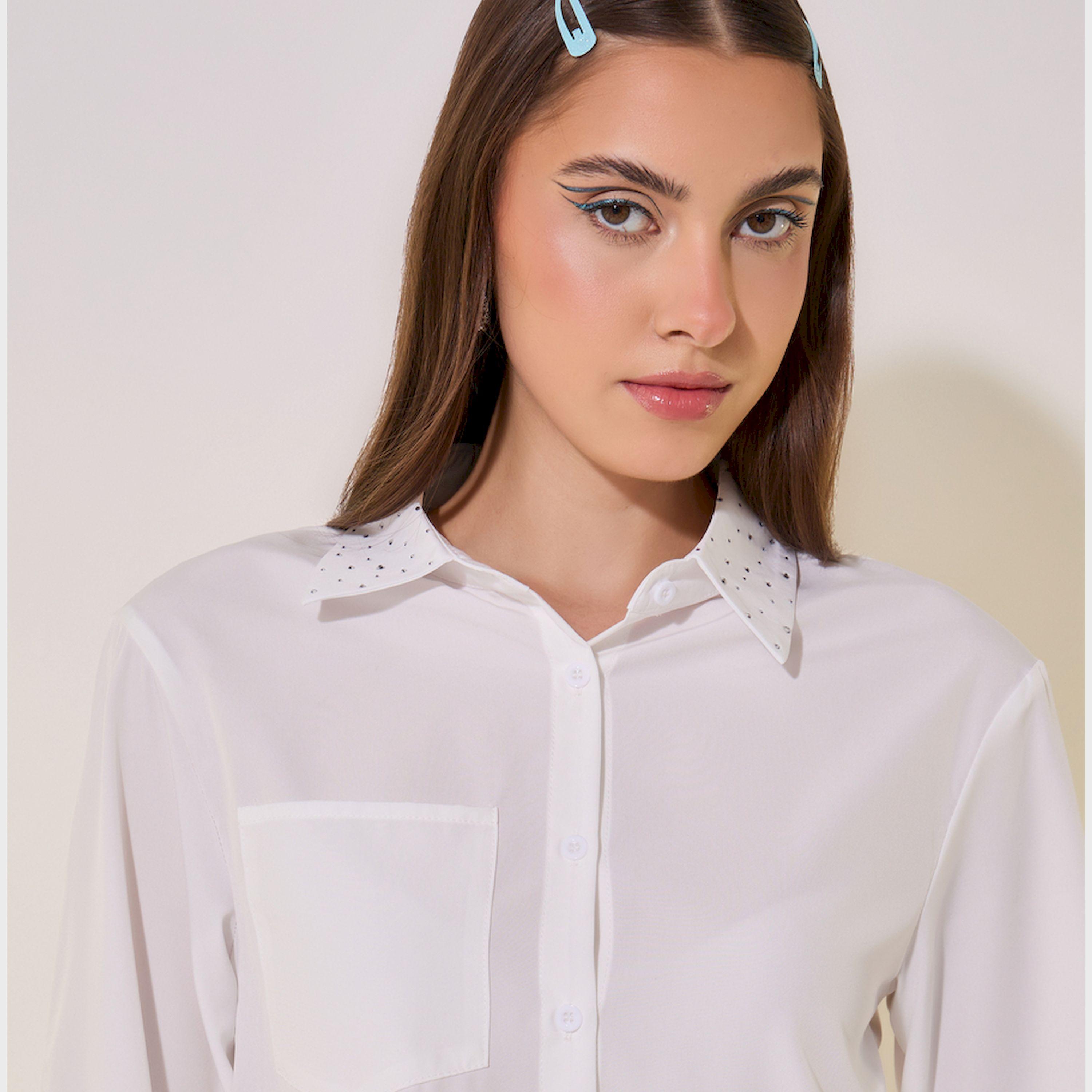 Take Two Regular Fit Crop Shirt with Pocket Detail-women-clothing-shirtsandblouses-shirts-image-2