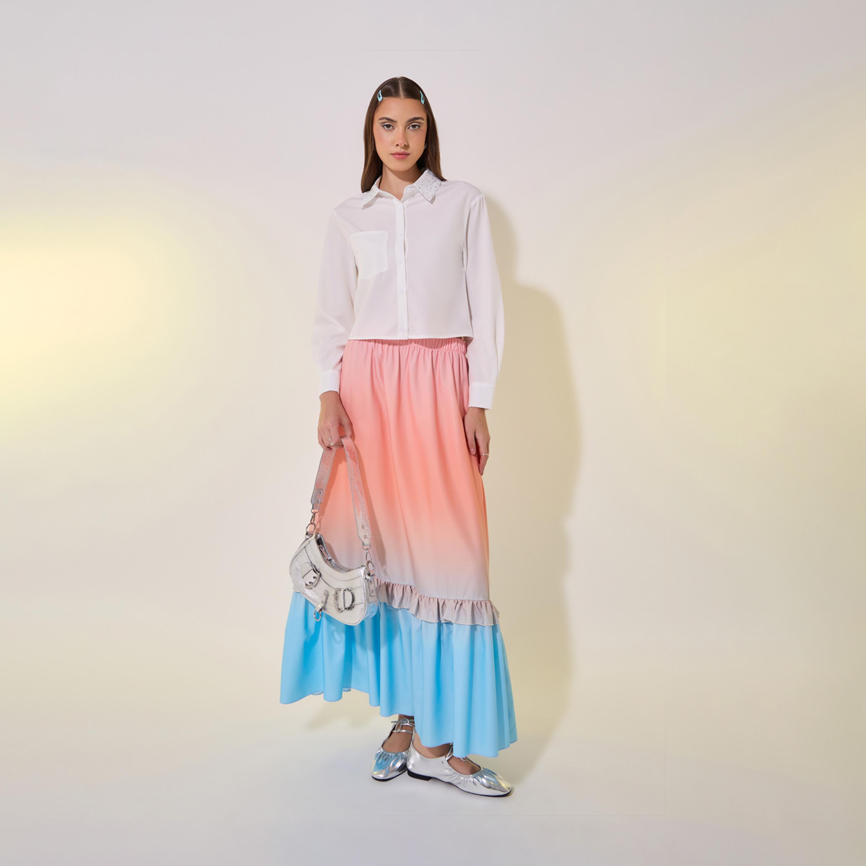 بلوزة قصيرة بقصة عادية وتفاصيل جيب-women-clothing-shirtsandblouses-shirts-image-3