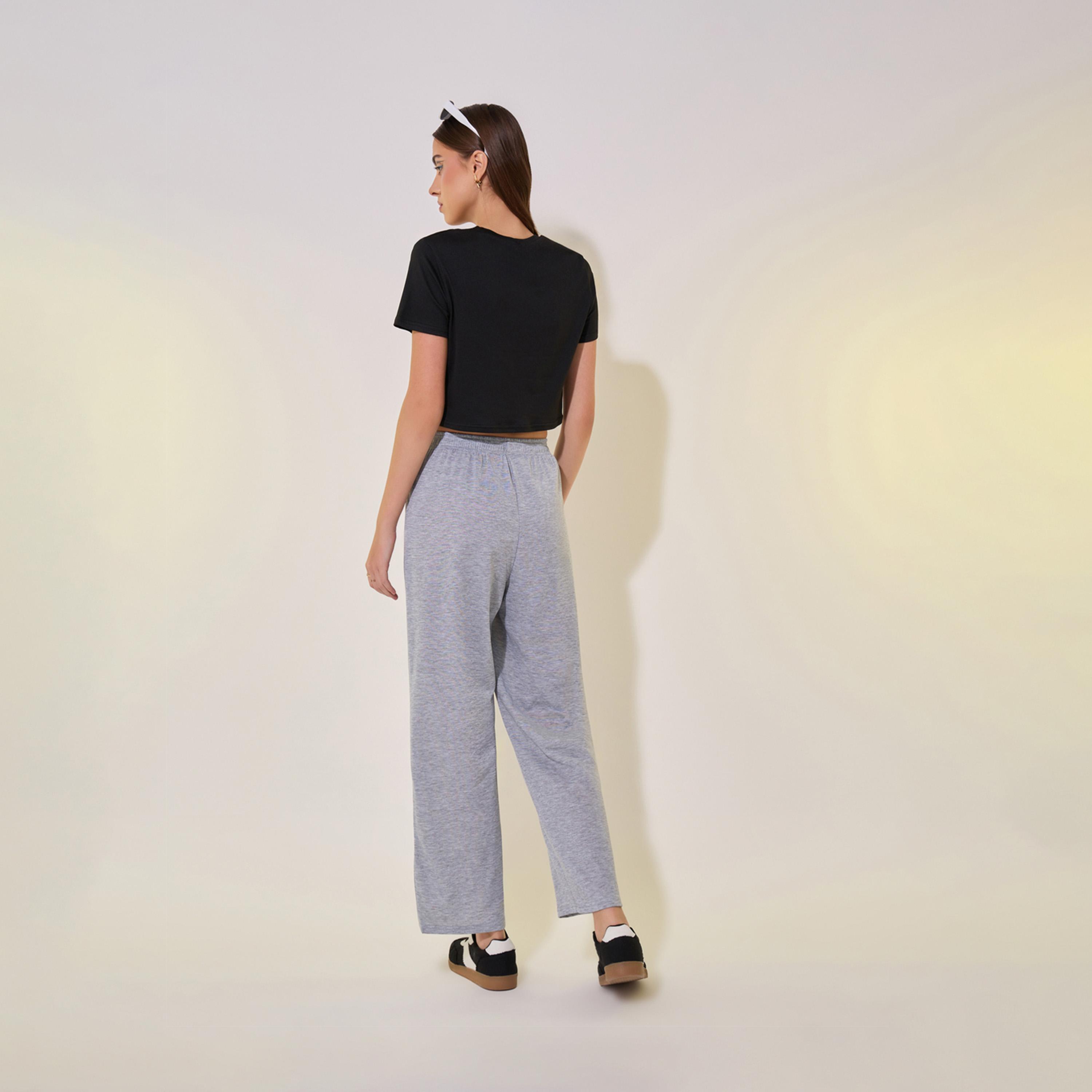 Take Two Slogan Print Round Neck Crop Top and Pants Co-Ords-women-clothing-coordsets-image-6