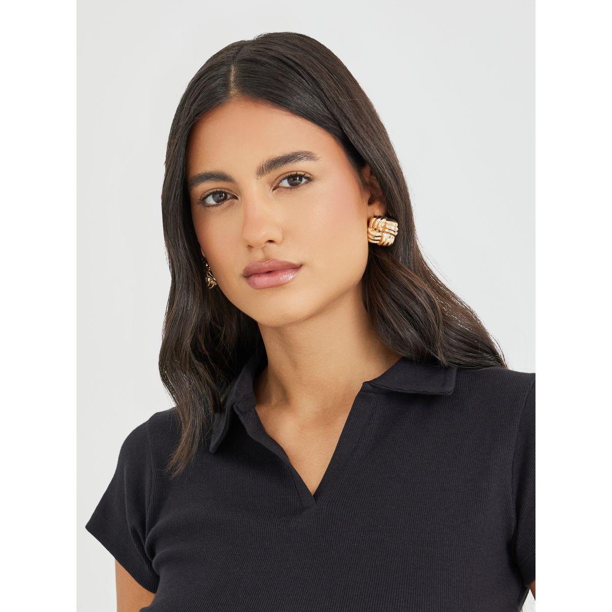 تيشيرت بولو سادة بأكمام قصيرة-women-clothing-tshirts-image-2