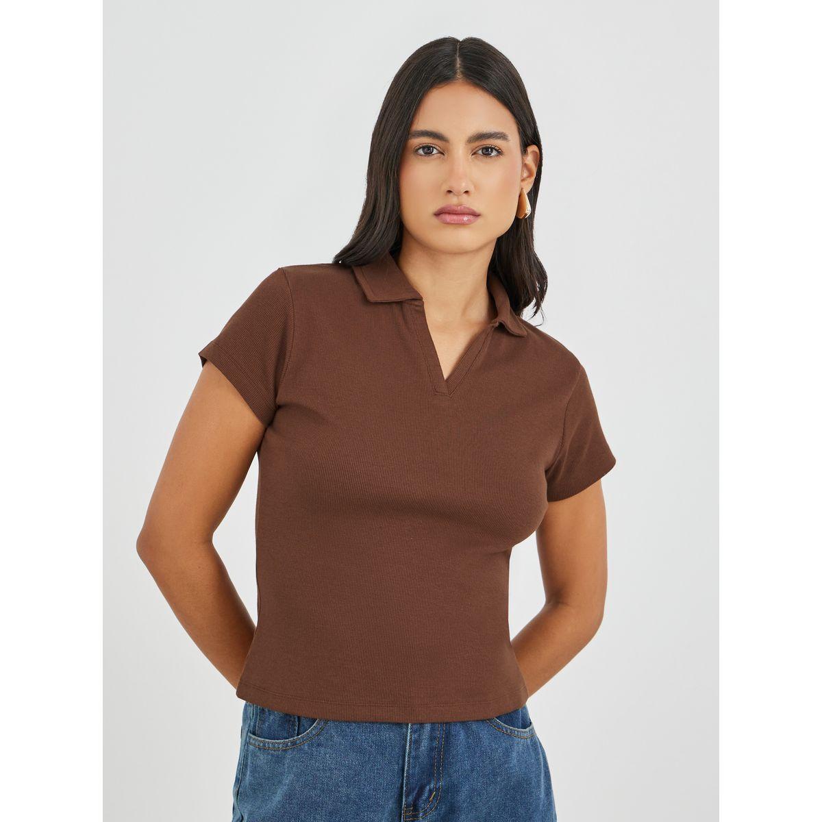 Styli Plain Short Sleeve Regular Fit Polo T-Shirt-women-clothing-tshirts-image-1