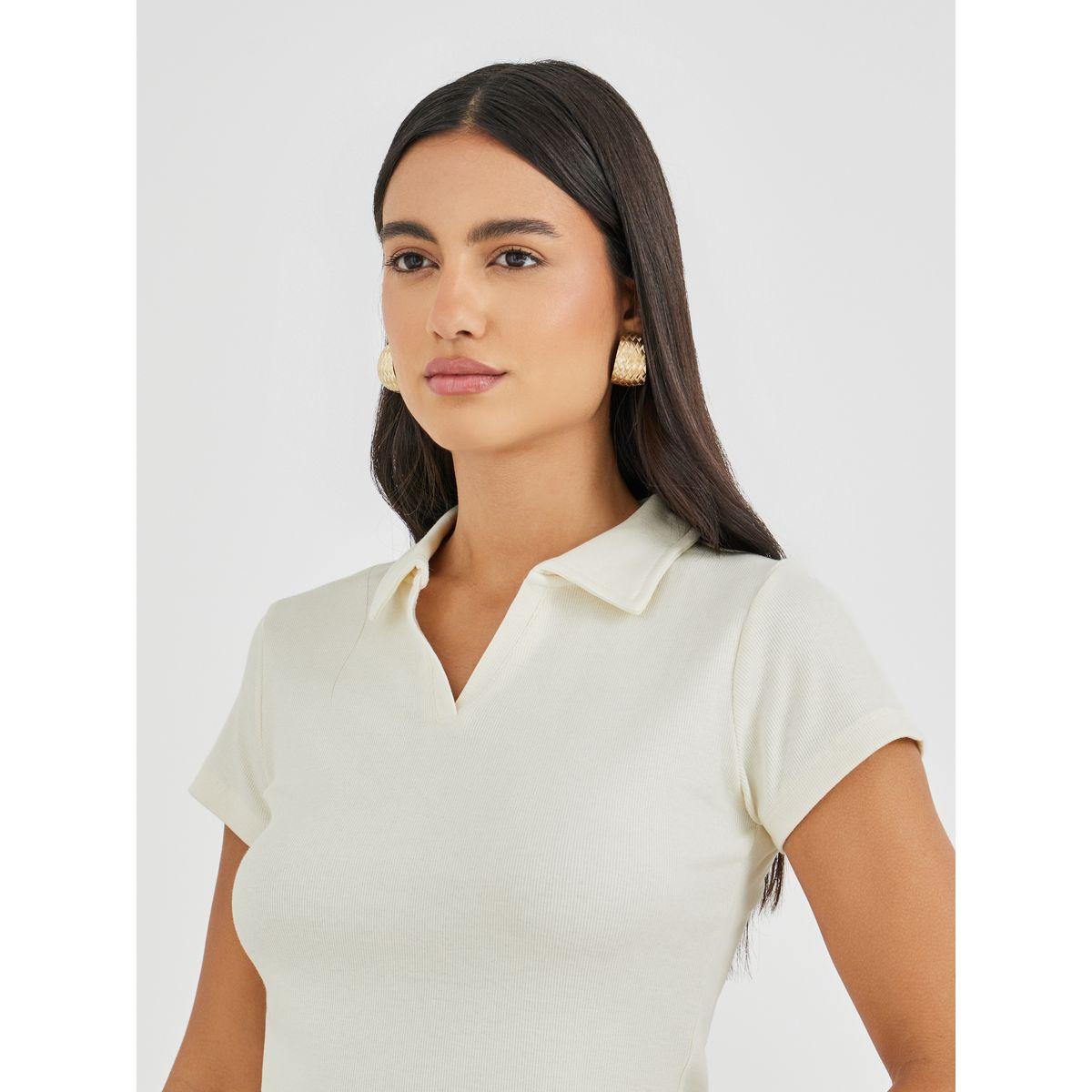 تيشيرت بولو سادة بأكمام قصيرة-women-clothing-tshirts-image-3