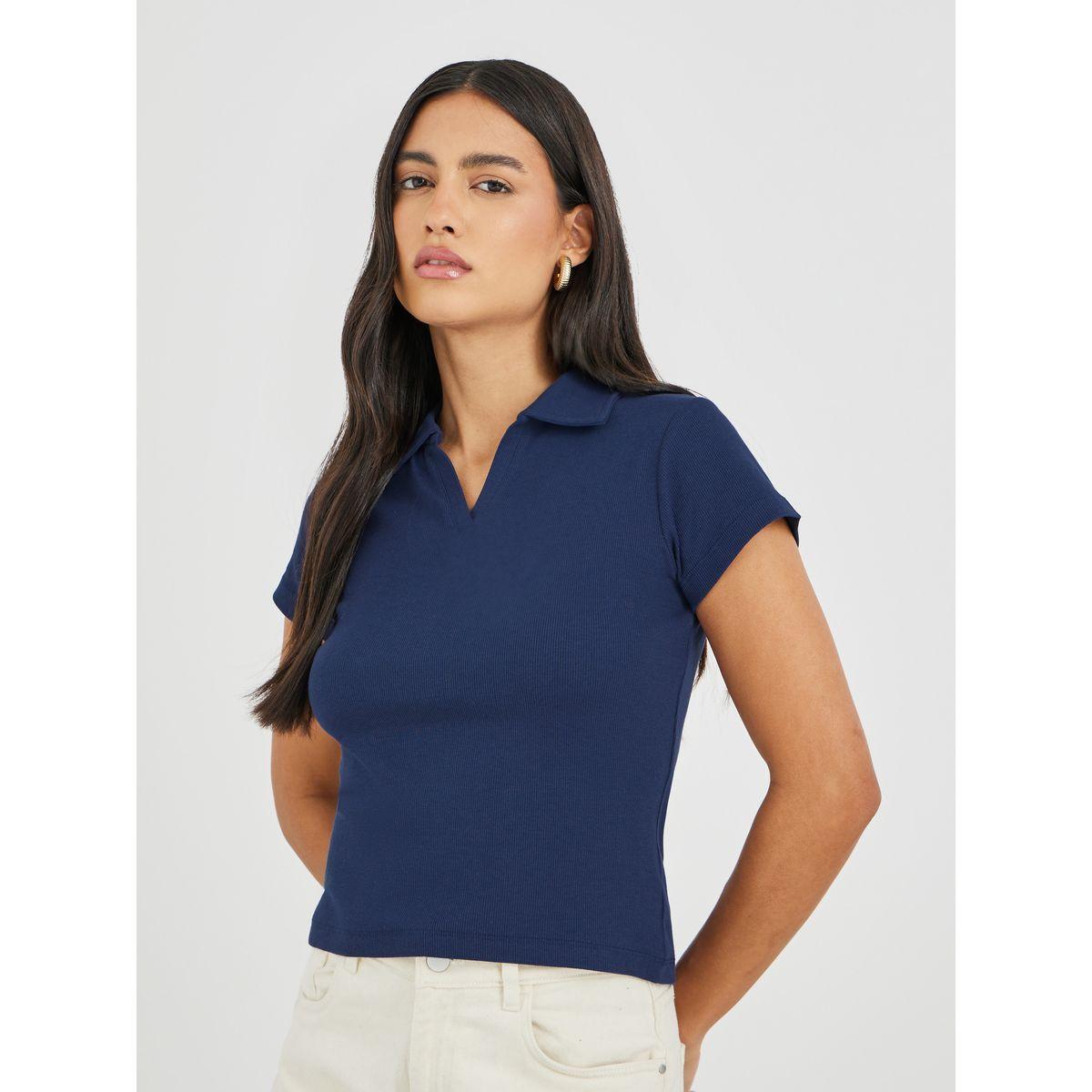 Styli Plain Short Sleeve Regular Fit Polo T-Shirt-women-clothing-tshirts-image-1