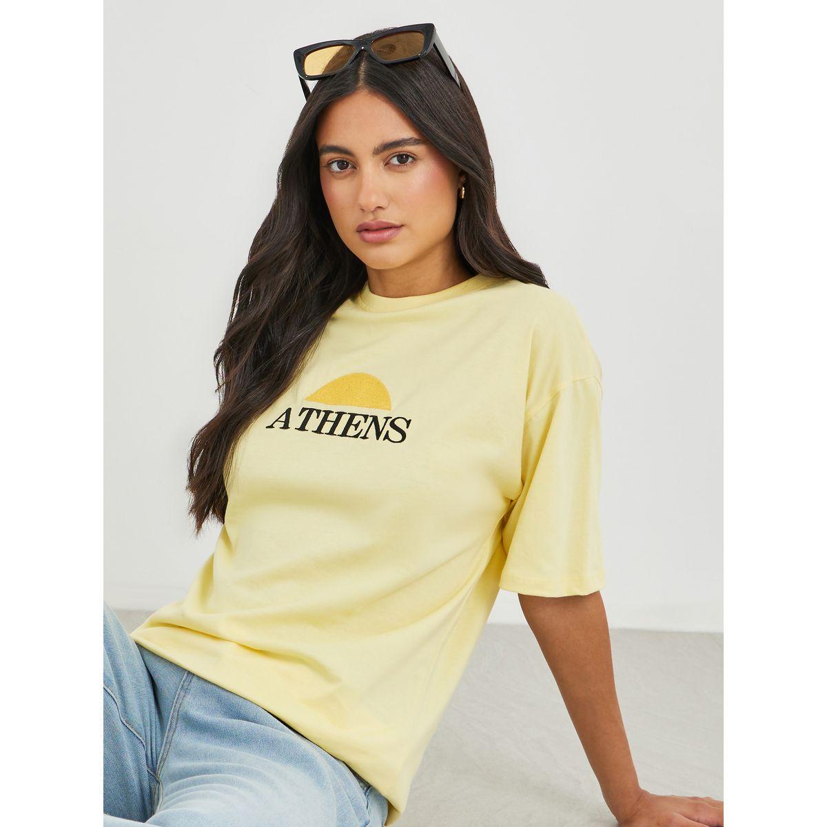 Styli Embroidered Slogan Short Sleeve Oversized T-Shirt-women-clothing-tshirts-image-1