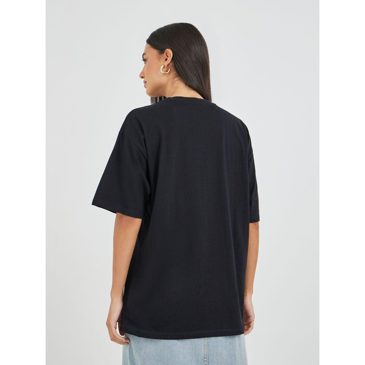 Styli Brooklyn 89 Slogan Print Short Sleeve Oversized T-Shirt-women-clothing-tshirts-image-4