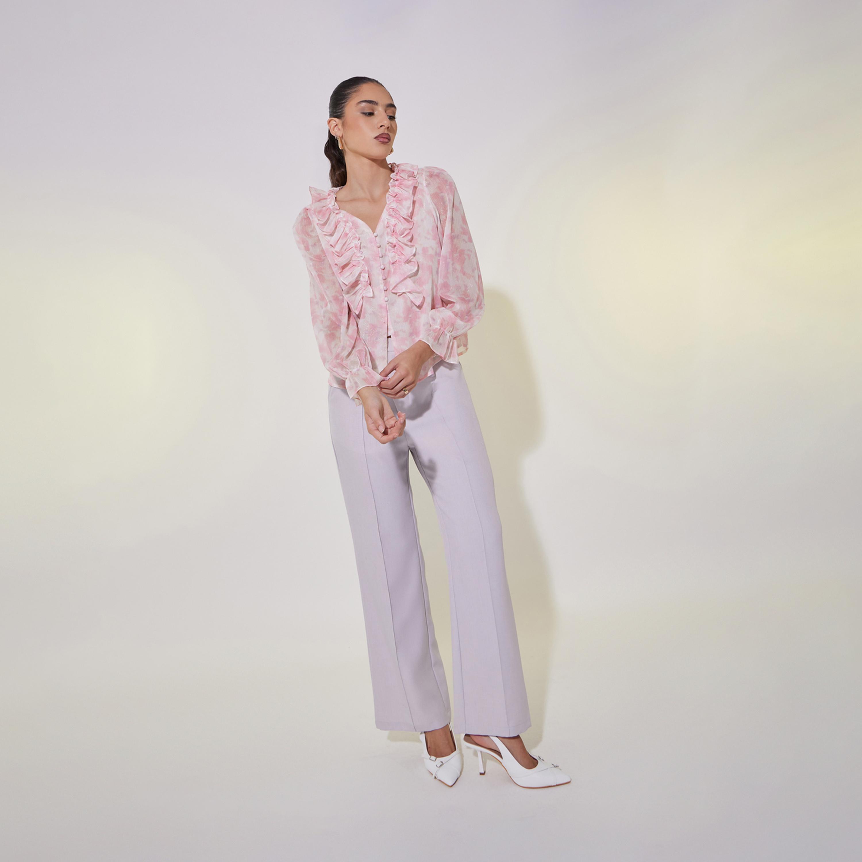 Take Two All Over Print Ruffled Detail Regular Fit Shirt-women-clothing-shirtsandblouses-shirts-image-2