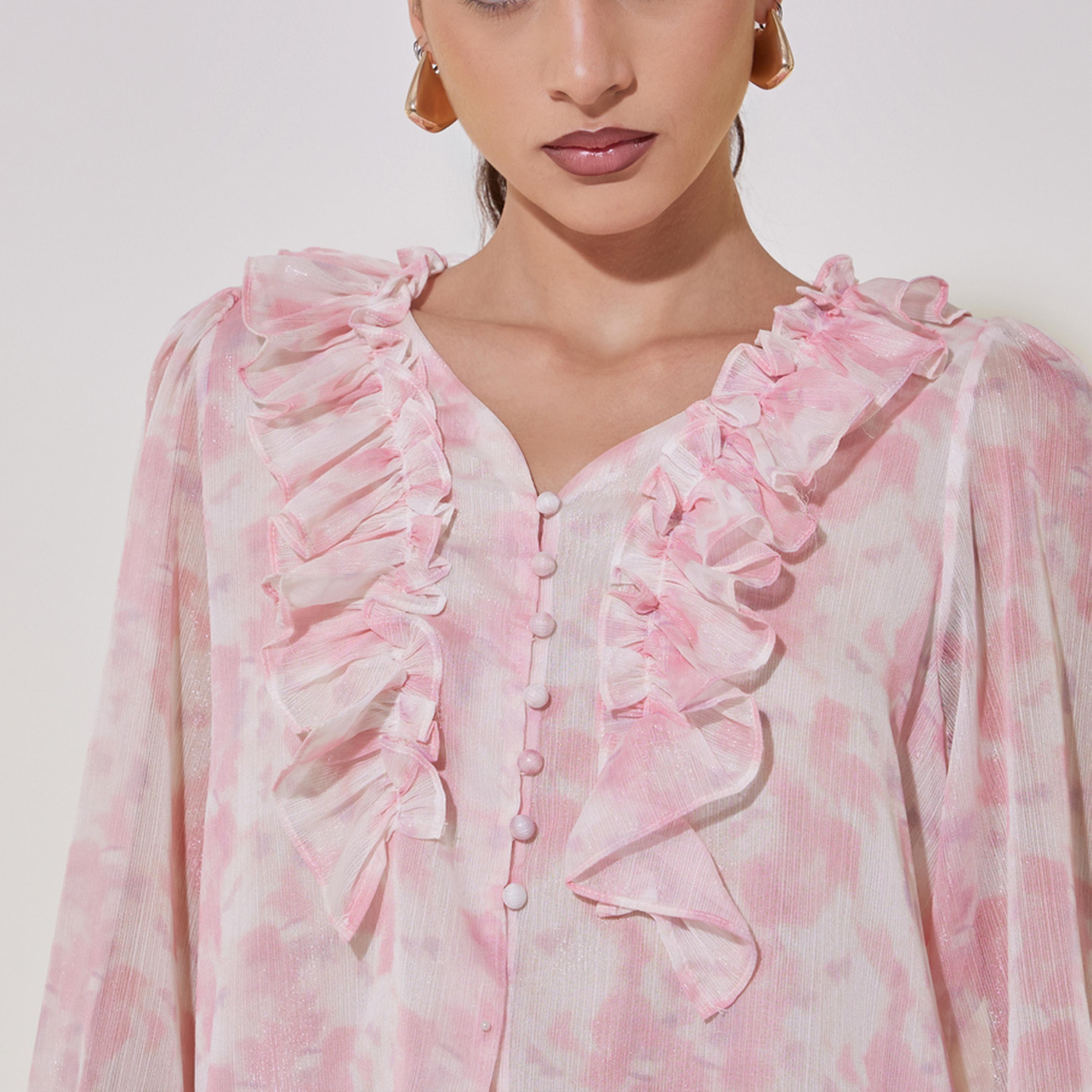 Take Two All Over Print Ruffled Detail Regular Fit Shirt-women-clothing-shirtsandblouses-shirts-image-4