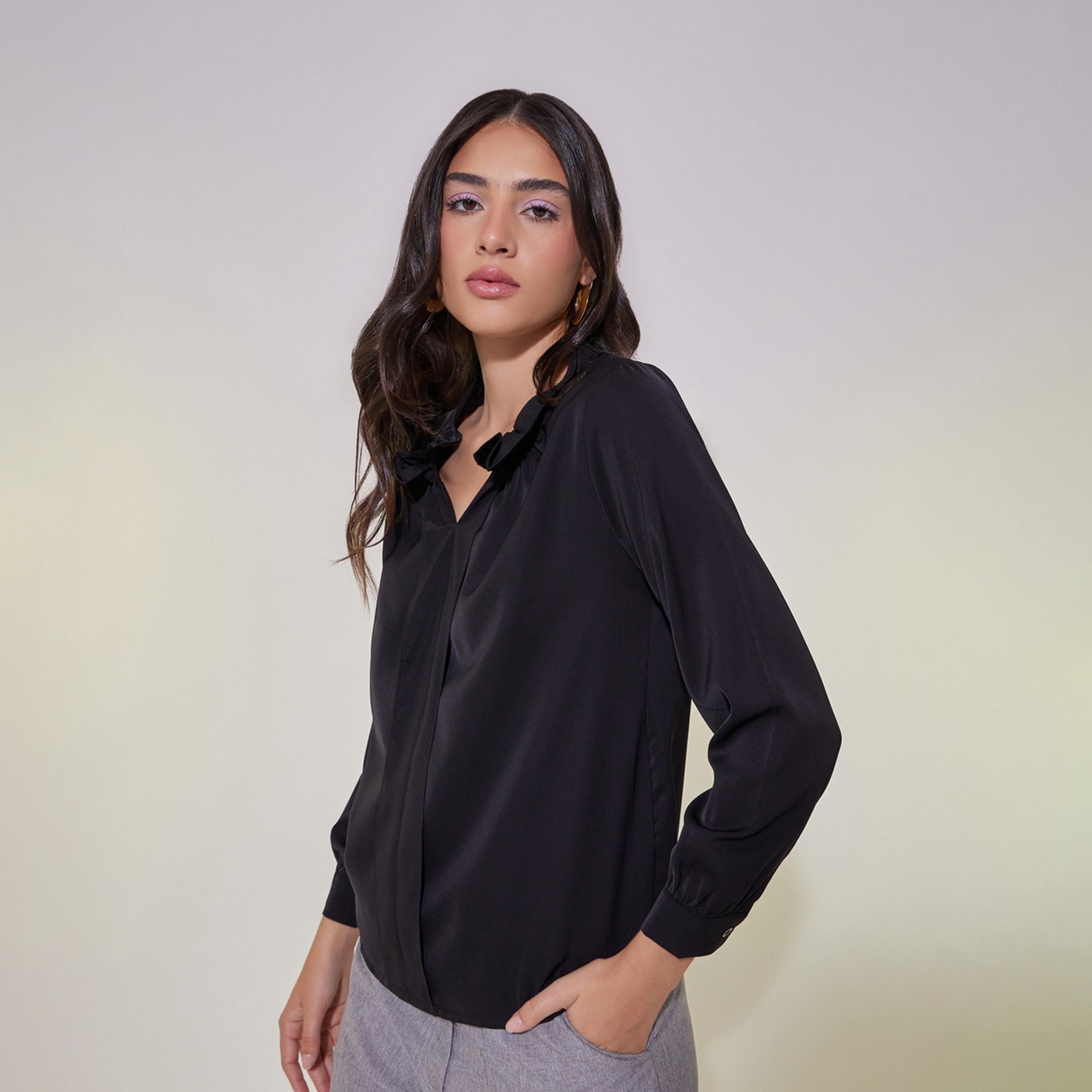 بلوزة ساتان سادة بأكمام طويلة-women-clothing-shirtsandblouses-blouses-image-3