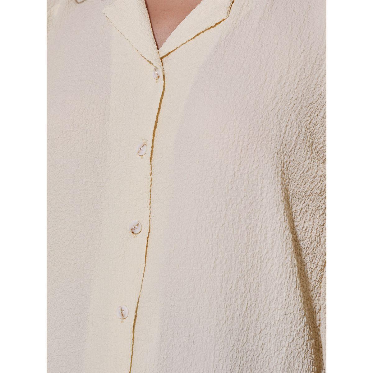 بلوزة بأكمام منفوخة وتفاصيل بارزة الملمس-women-clothing-shirtsandblouses-shirts-image-4
