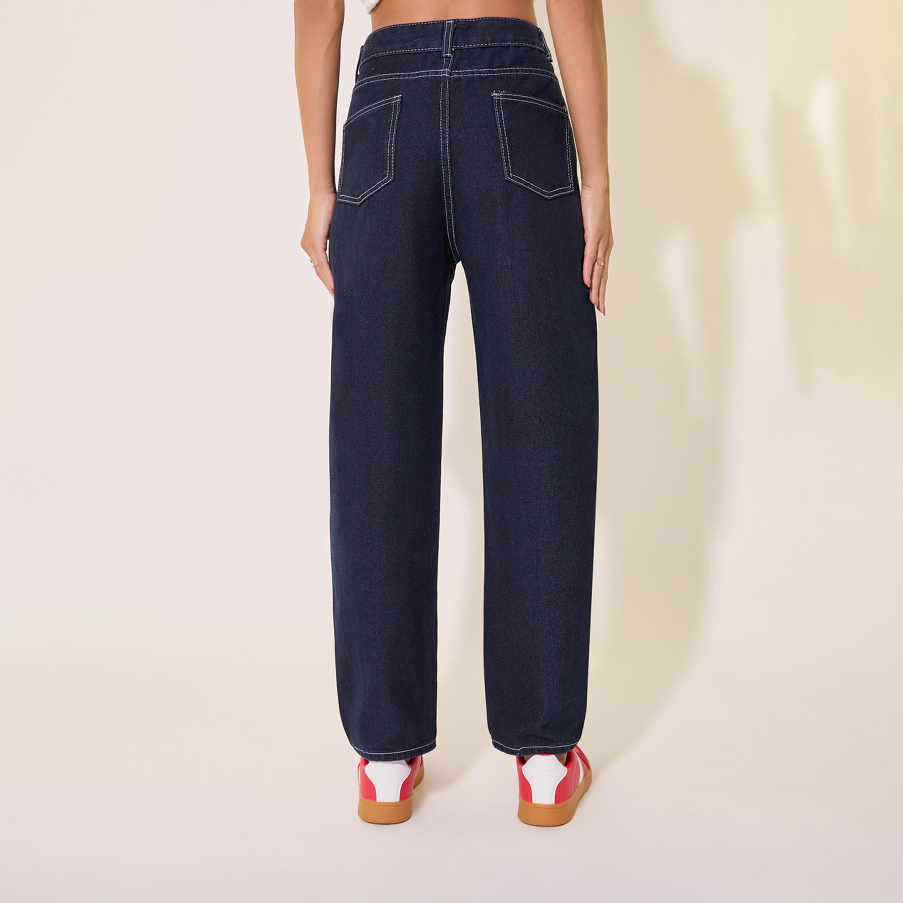 Take Two Solid Mid-Rise Straight Fit Jeans with Pockets-women-clothing-bottoms-jeans-image-4