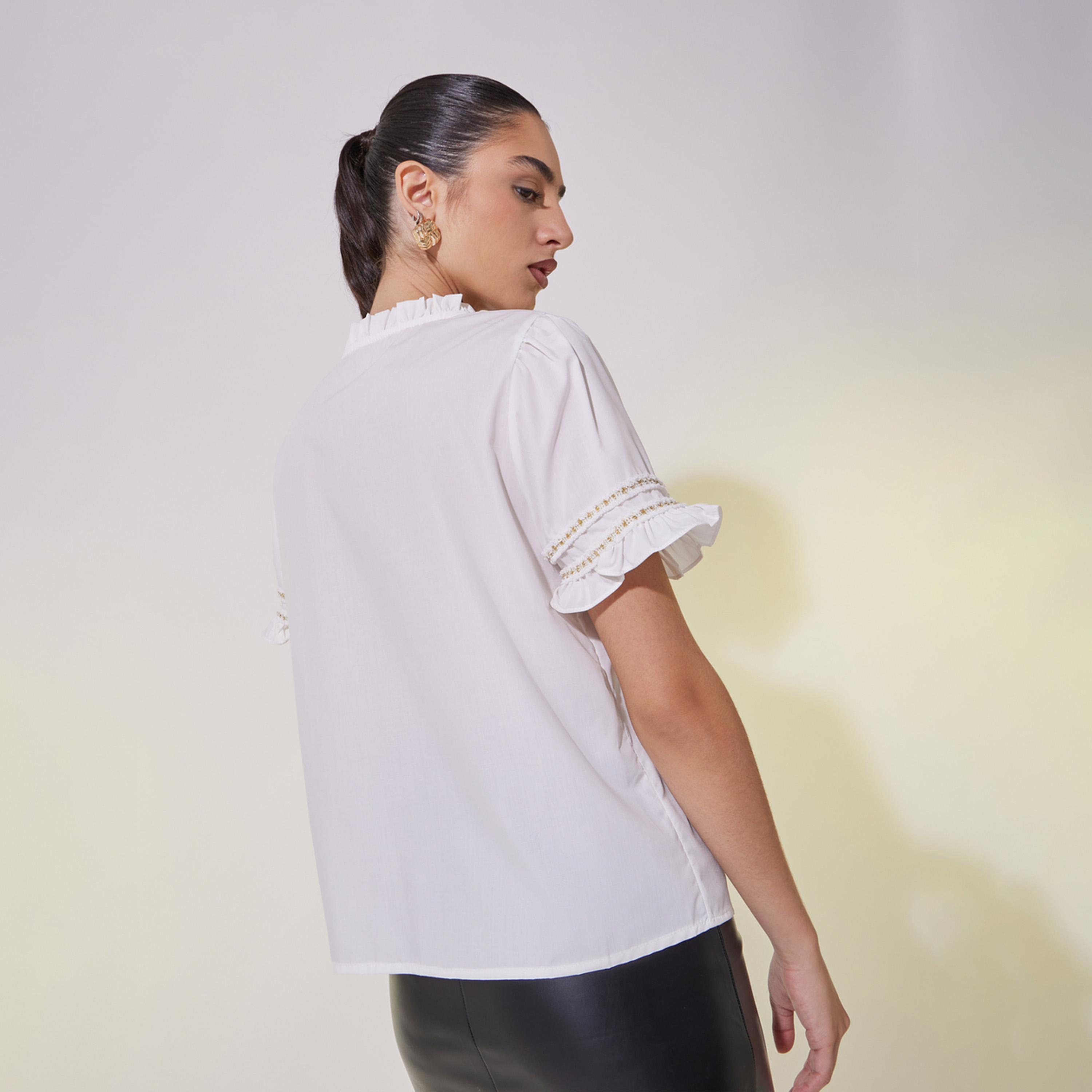 Take Two Lace Detail Puff Sleeve Regular Fit Shirt-women-clothing-shirtsandblouses-shirts-image-6
